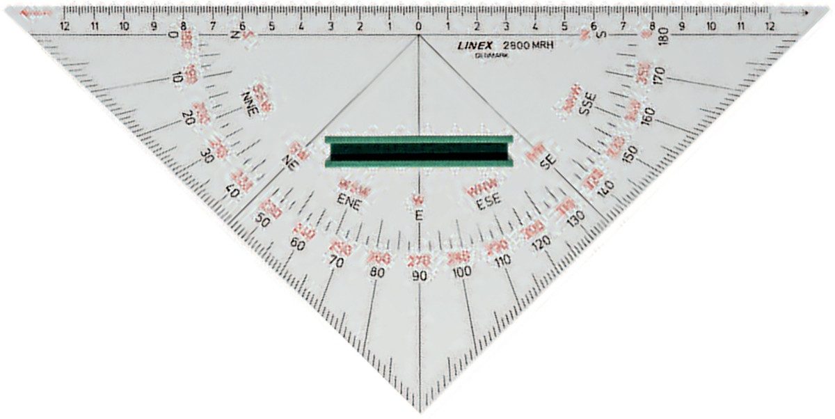 Linex Geodreieck Nautischer Winkelmesser 2800MRH 28cm mit Griff transparent (10 Stück)