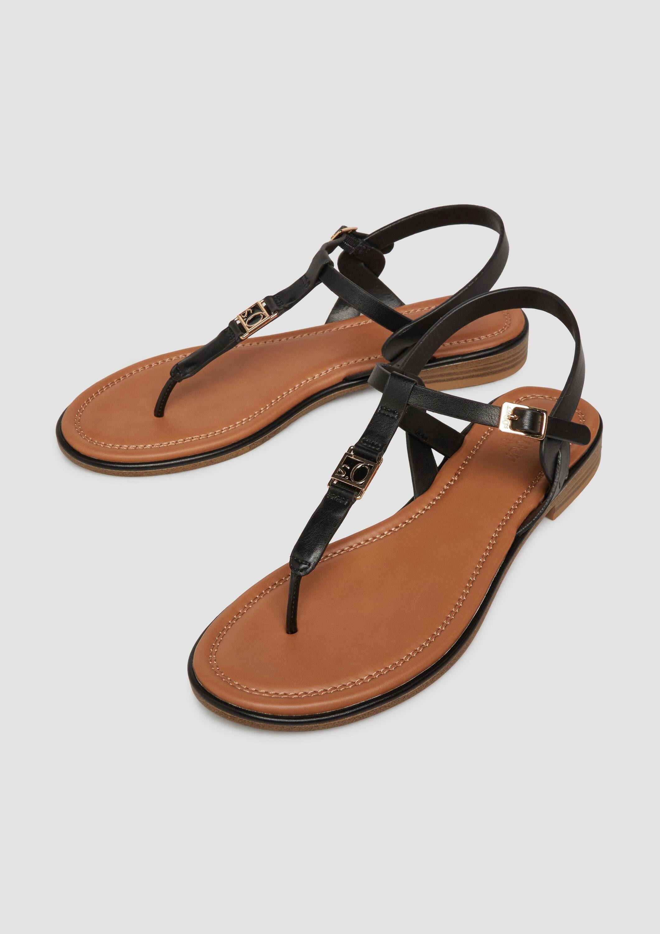 s.Oliver Sandalen Sandale Zehentrenner in Leder-Optik