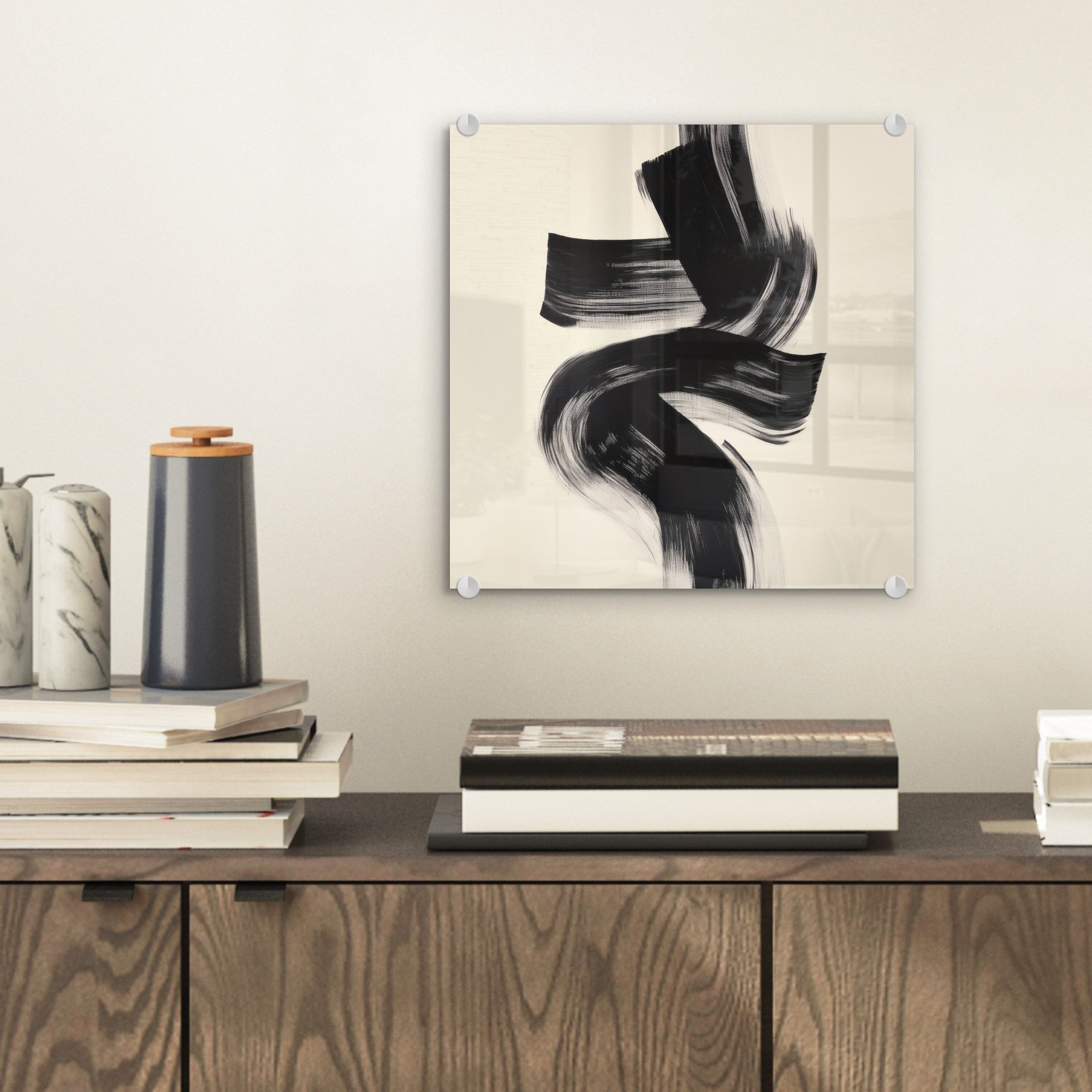 MuchoWow Acrylglasbild Streifen - Schwarz - günstig online kaufen