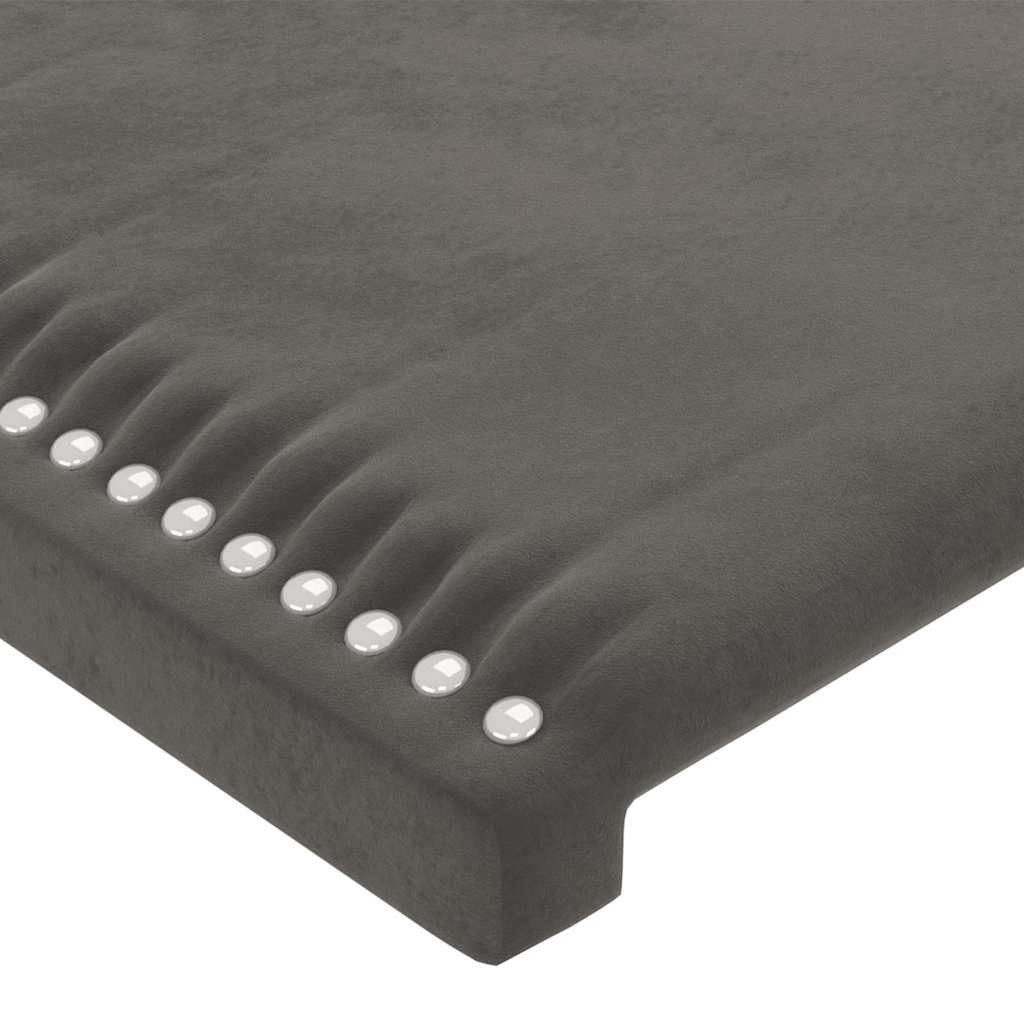 vidaXL Bett Kopfteil mit Ohren Dunkelgrau 183x23x78/88 cm Samt (1-tlg)