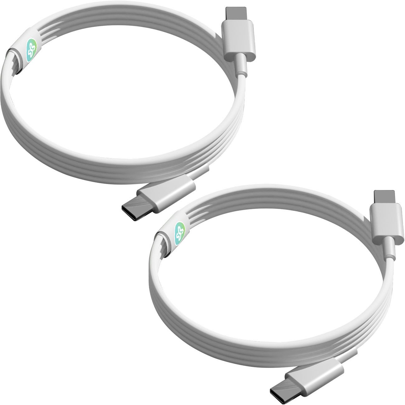 shop'n smile ideoon USB-C Ladekabel Weiß (1,5m), Schnellladekabel für Smartphone & Laptop USB-Kabel, (150 cm), 1,5m USB-C Ladekabel: 20W Power Delivery Schnellladen & flexibles TPE