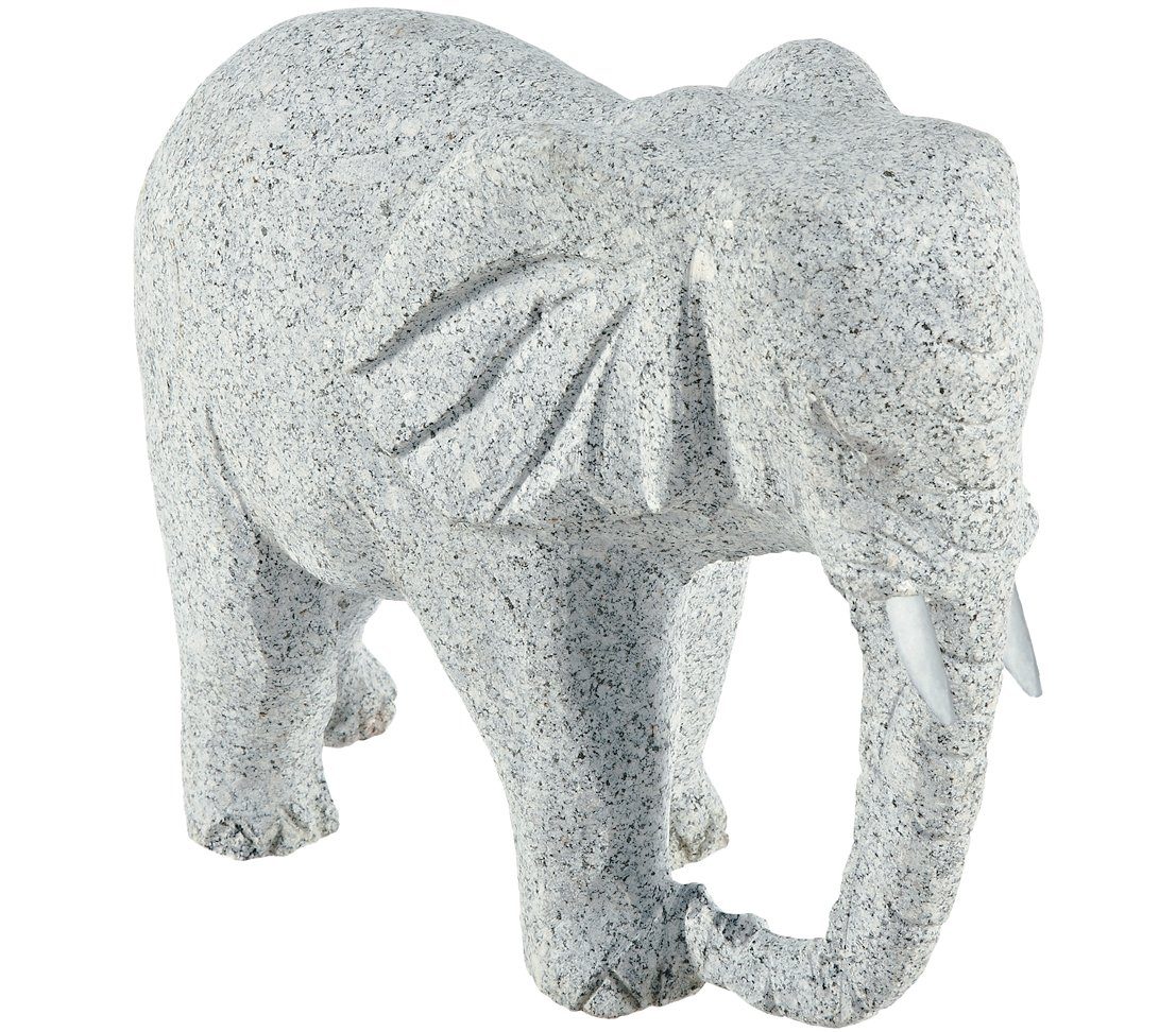Gartenfigur Dekofigur Elefant, ca. 30 x 14 x 27 cm, Granit