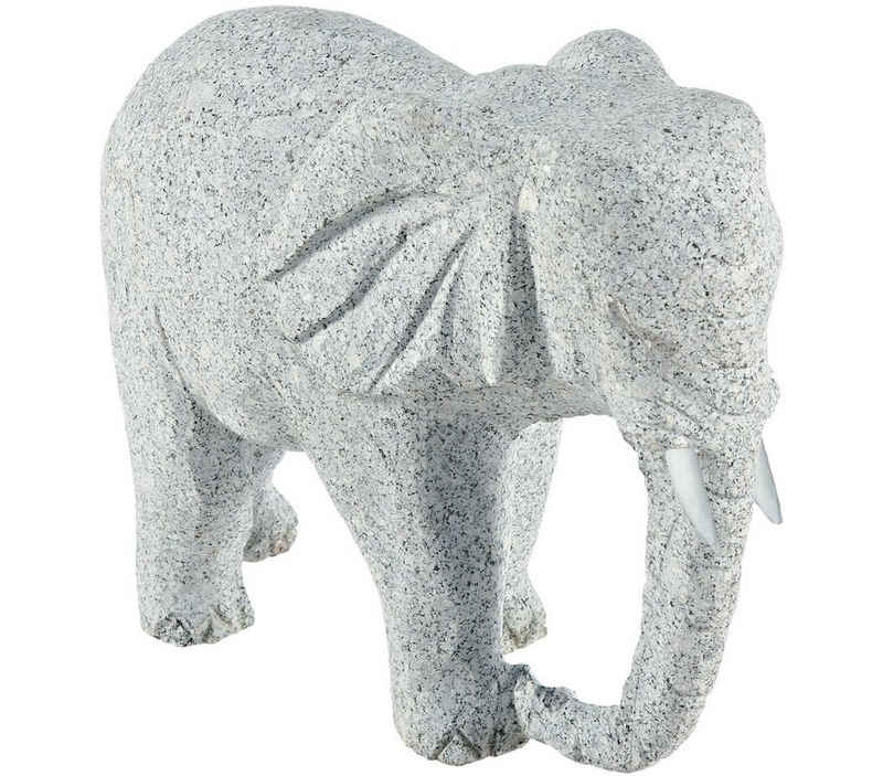 Dehner Gartenfigur Dekofigur Elefant, ca. 30 x 14 x 27 cm, Granit