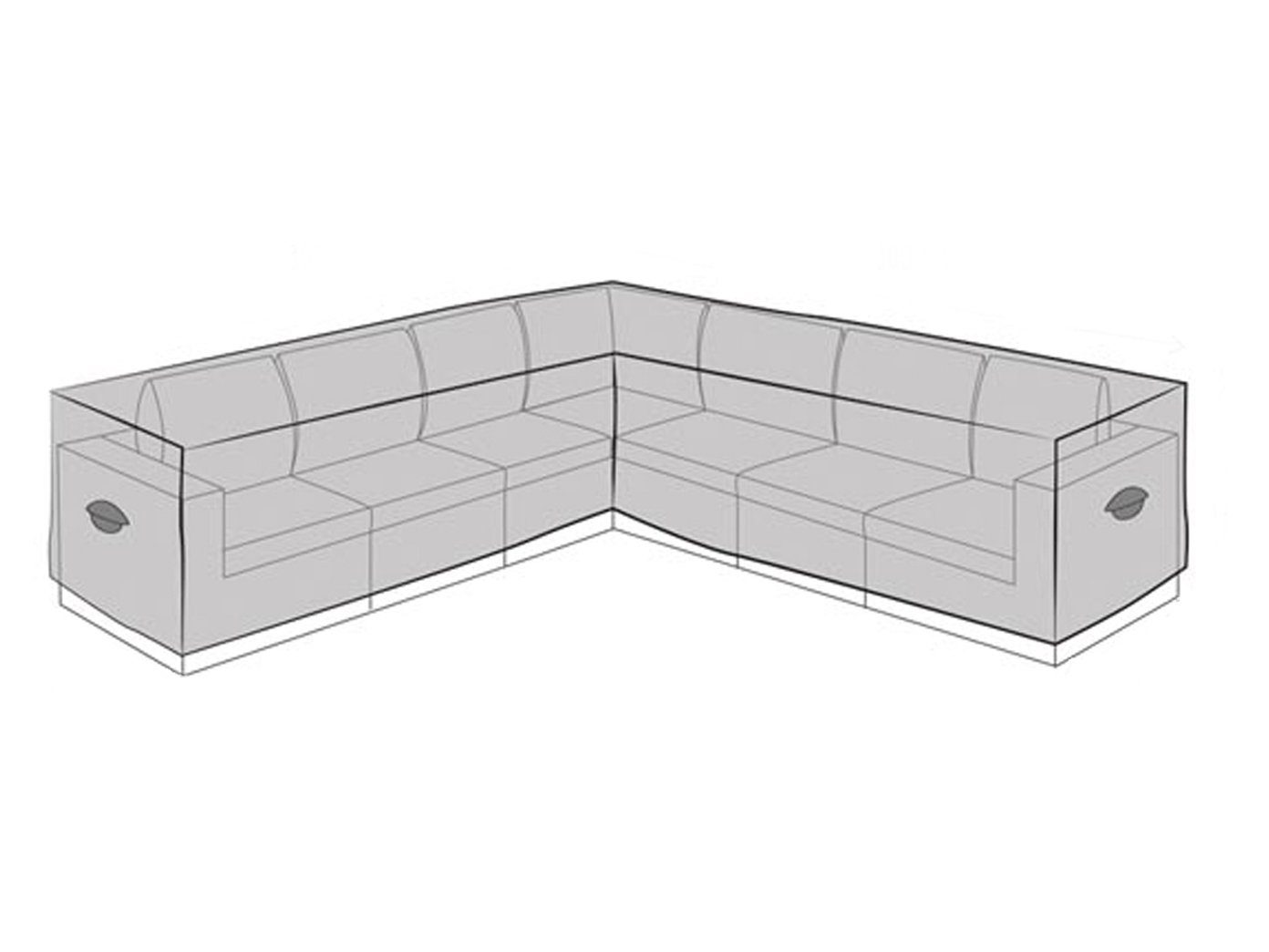 PEREL Gartenmöbel-Schutzhülle (1-St), Abdeckung Lounge-Möbel atmungsaktive Abdeckhaube L-Form 300x300x90cm