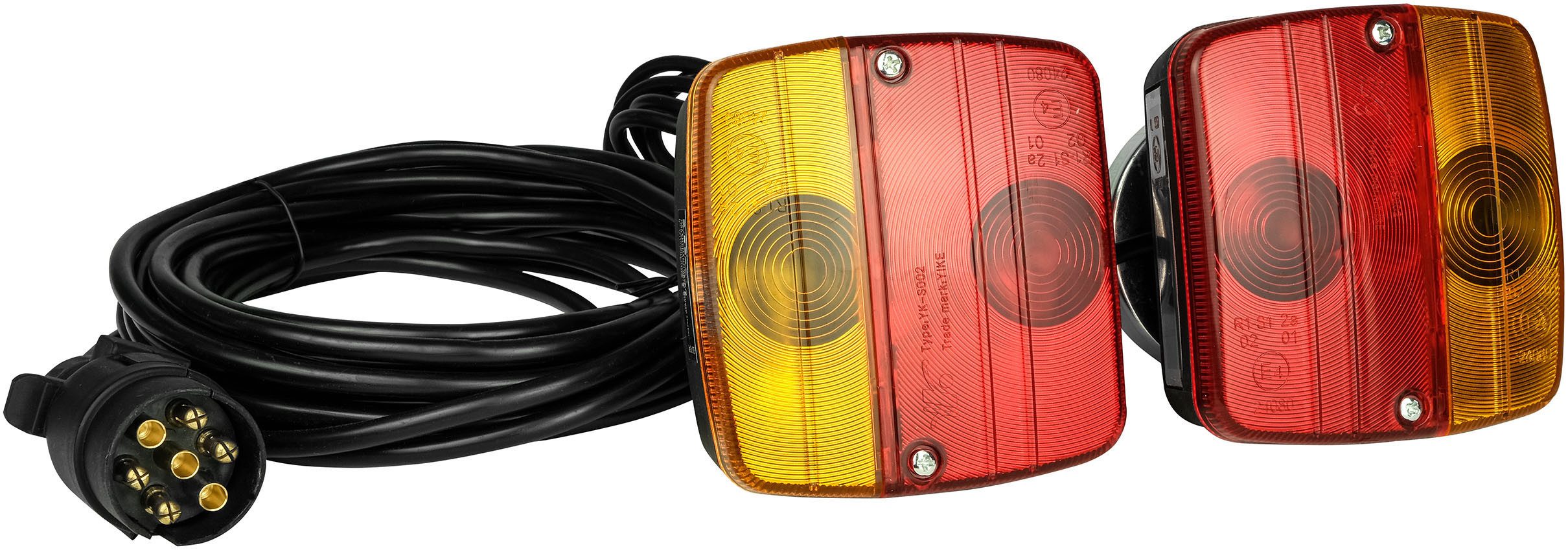 LAS Anhänger-Rückleuchte Beleuchtungssatz mit Magneten, Blinker, Bremslicht, Kennzeichenbeleuchtung, Rückleuchte, Leuchtmittel wechselbar