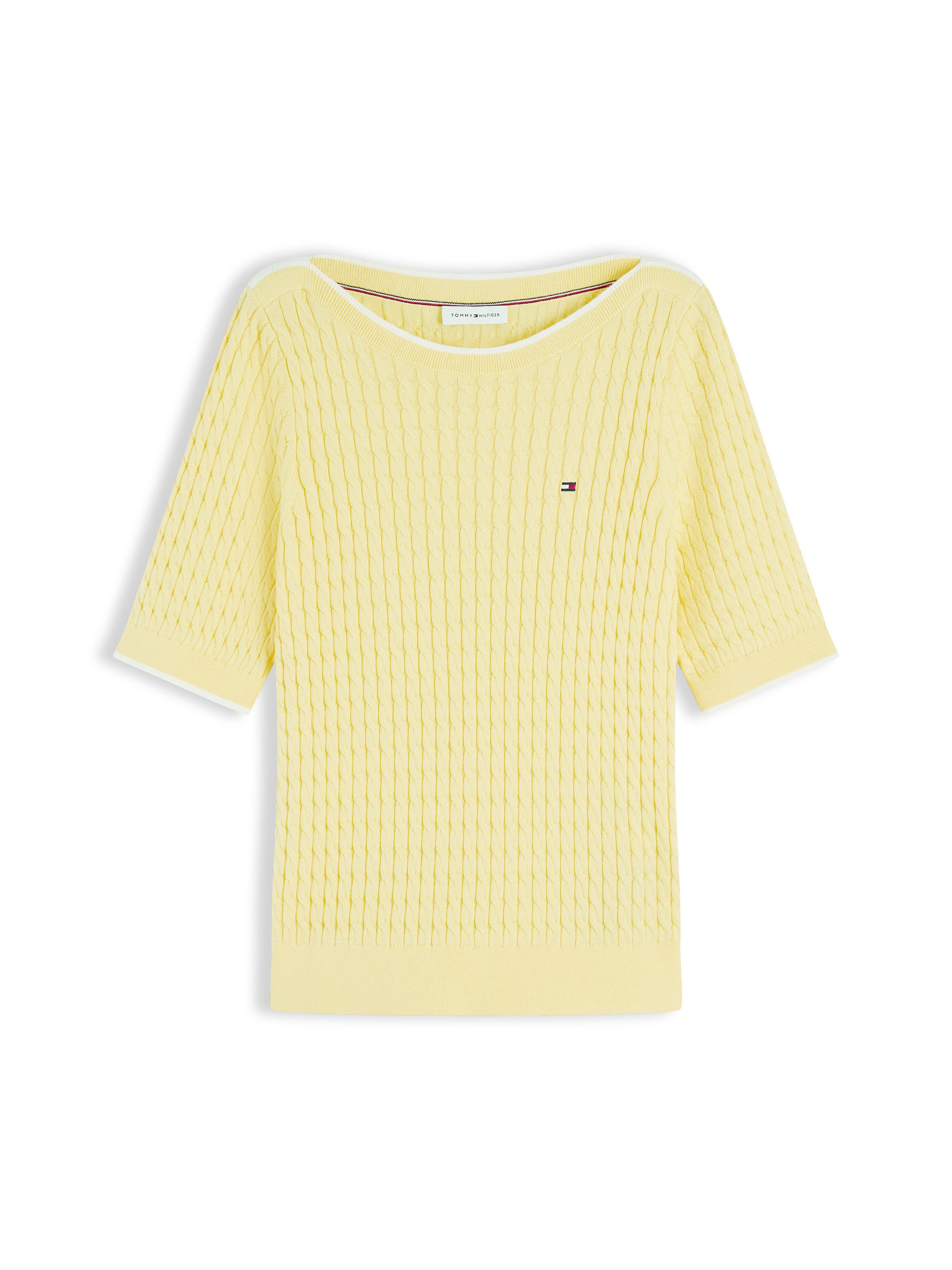 Kurzarmpullover FINE GG CABLE BOAT NK S/S
