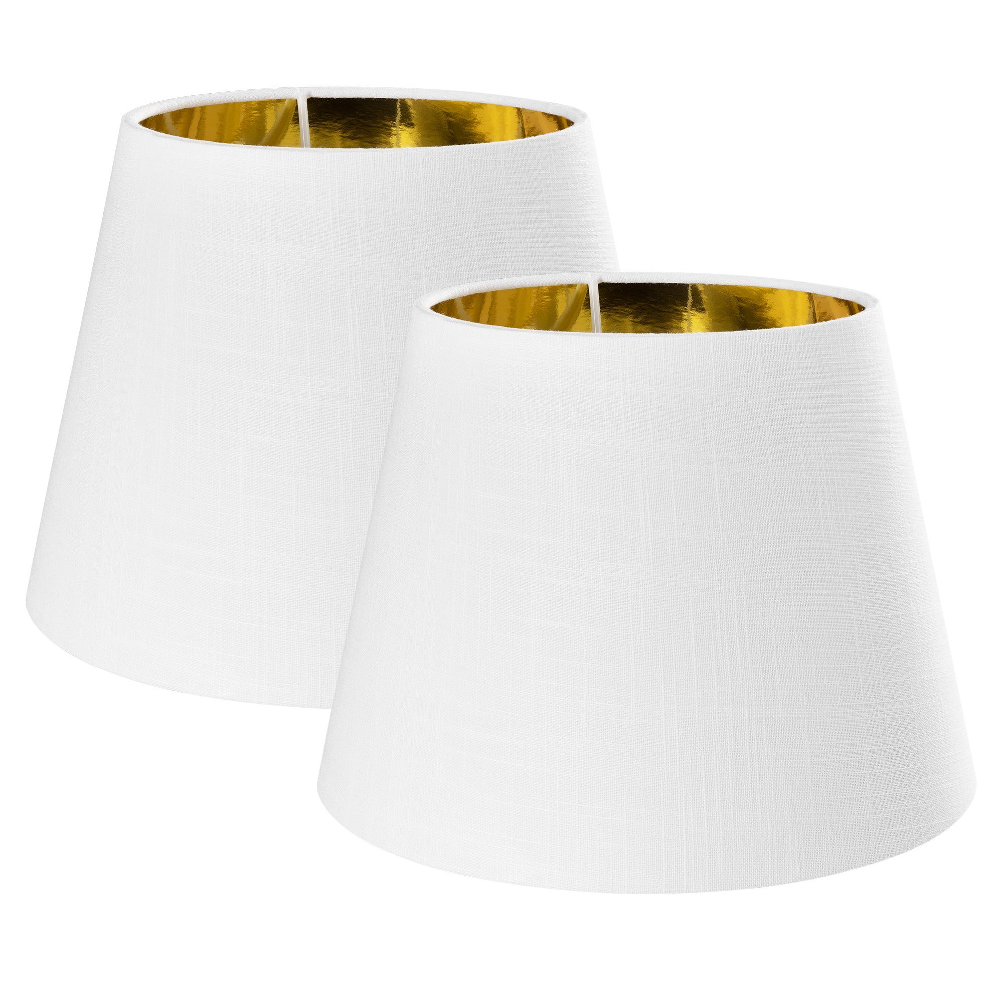 Navaris Lampenschirm 2x Schirm Tischlampe E27 rund - 16,2cm hoch - 15,3-22cm breit