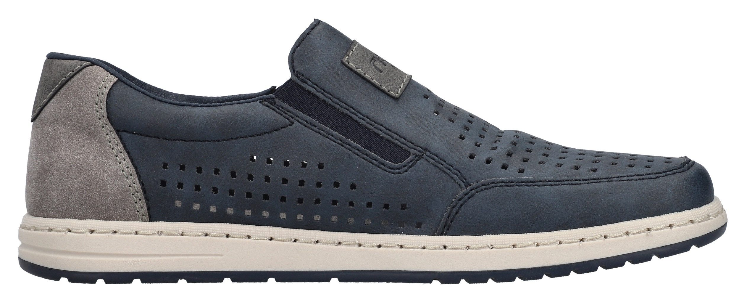 Rieker Slipper, Slip-on Sneaker, Loafer, Komfortschuh mit Gummizug für guten Sitz