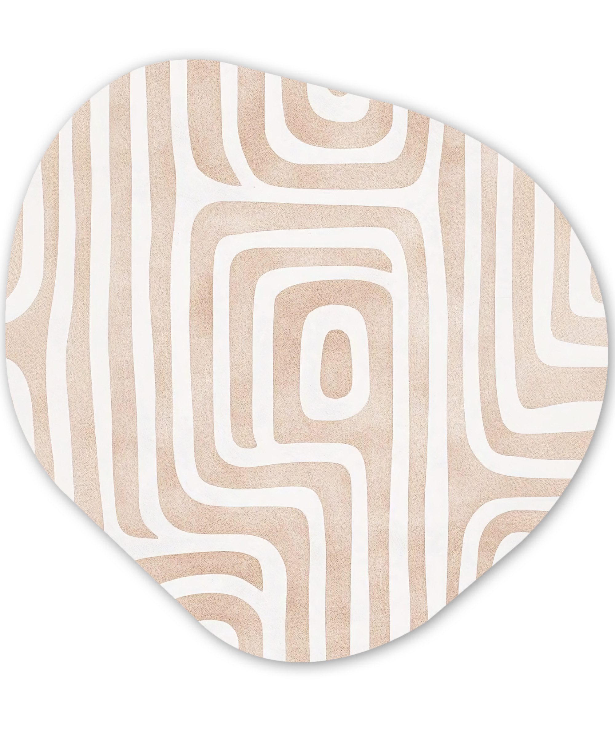 MuchoWow Gemälde Dekorativ - Labyrinth - Beige, Fotodruck (1 St), Wandbild Abstrakt, Wohnzimmer Schlafzimmer Wanddekoration, 40x40 cm