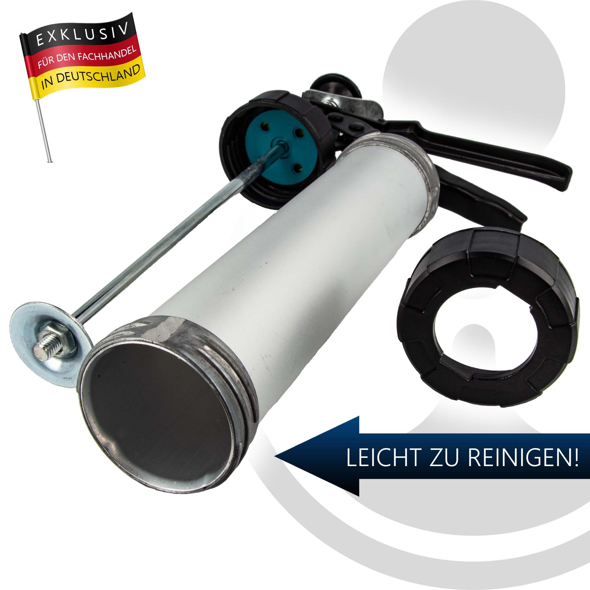 MASTERPROOF PROFESIONAL Kartuschenpistole Alu-Kartuschenpresse für Silikon, Acryl & Kleber mit Kartusche 310 ml