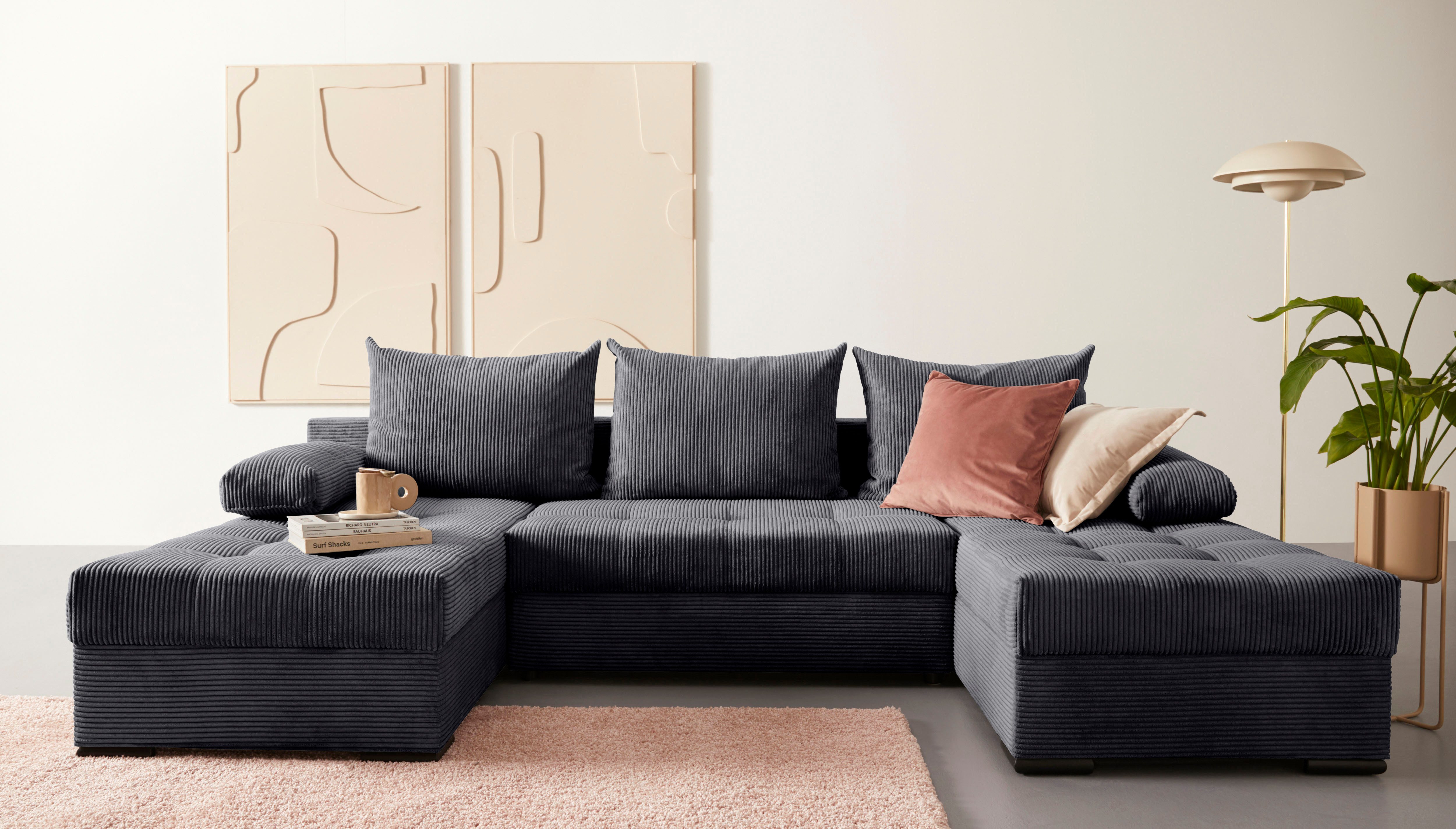 COLLECTION AB Wohnlandschaft Josy U-Form, B: 269 cm, mit Bettfunktion & Bettkasten, Federkern