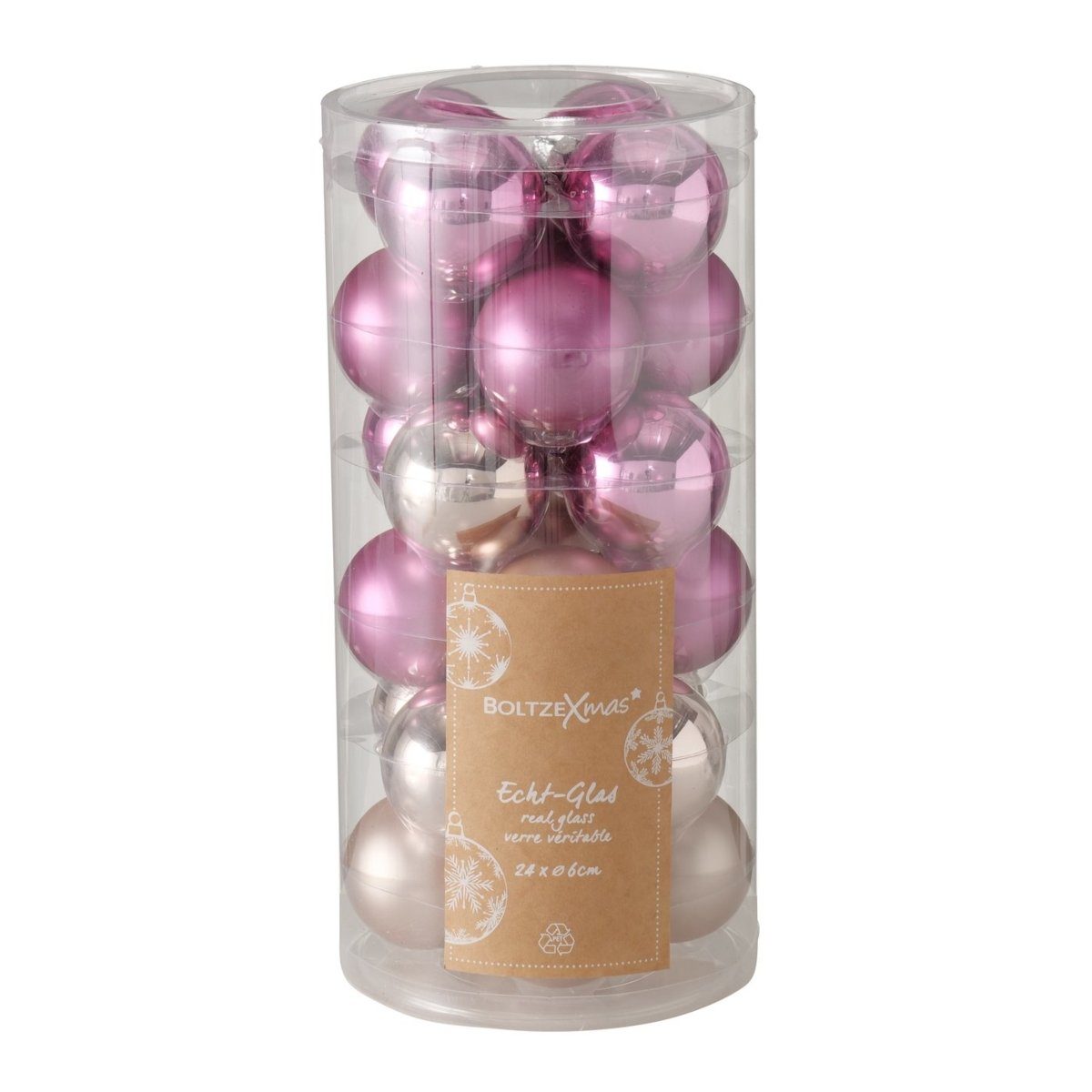 BOLTZE Weihnachtsbaumkugel Weihnachtskugel 24 tlg. mehrfarbig
