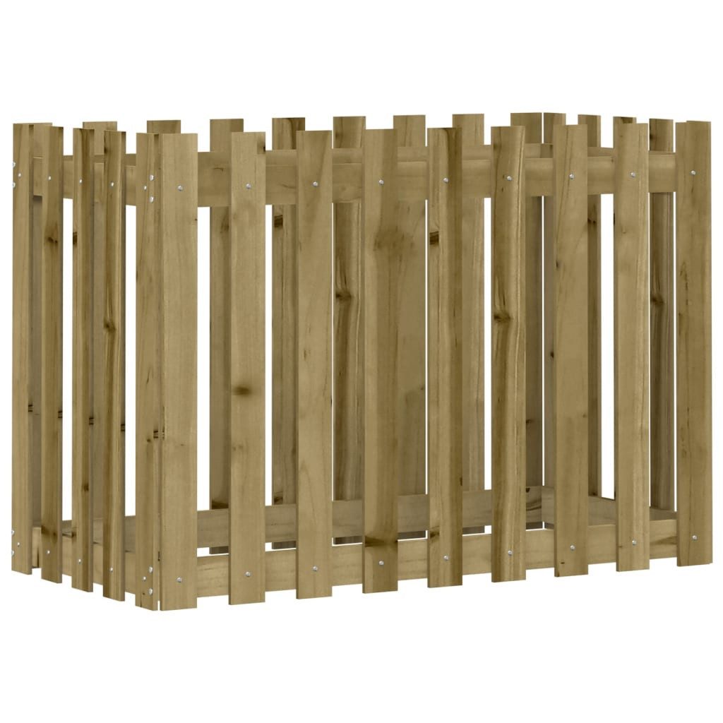 vidaXL Hochbeet Hochbeet Lattenzaun-Design 100x50x70 cm Kiefernholz Imprägniert (1 St)