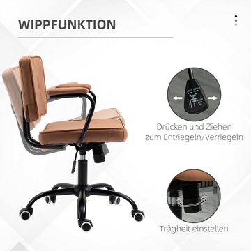Vinsetto Schreibtischstuhl Bürostuhl (Set, 1 St), Bürostuhl mit Rollen Drehstuhl mit Wippfunktion