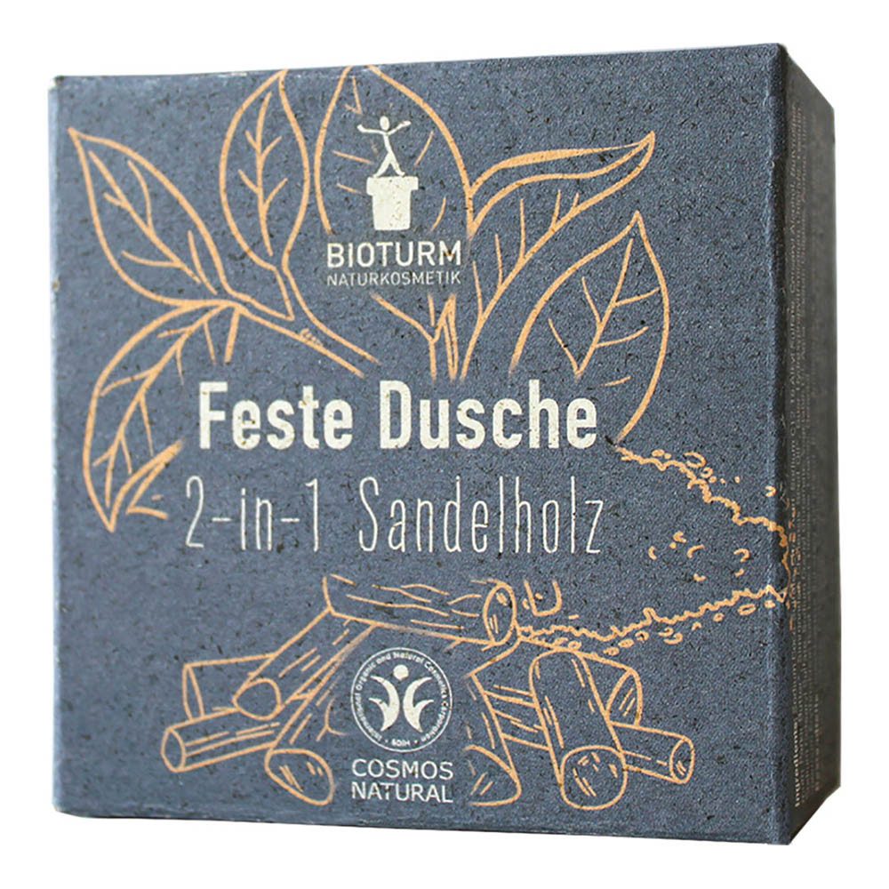 Bioturm Feste Duschseife Festes Dusche - 2-in-1 Sandelholz 100g