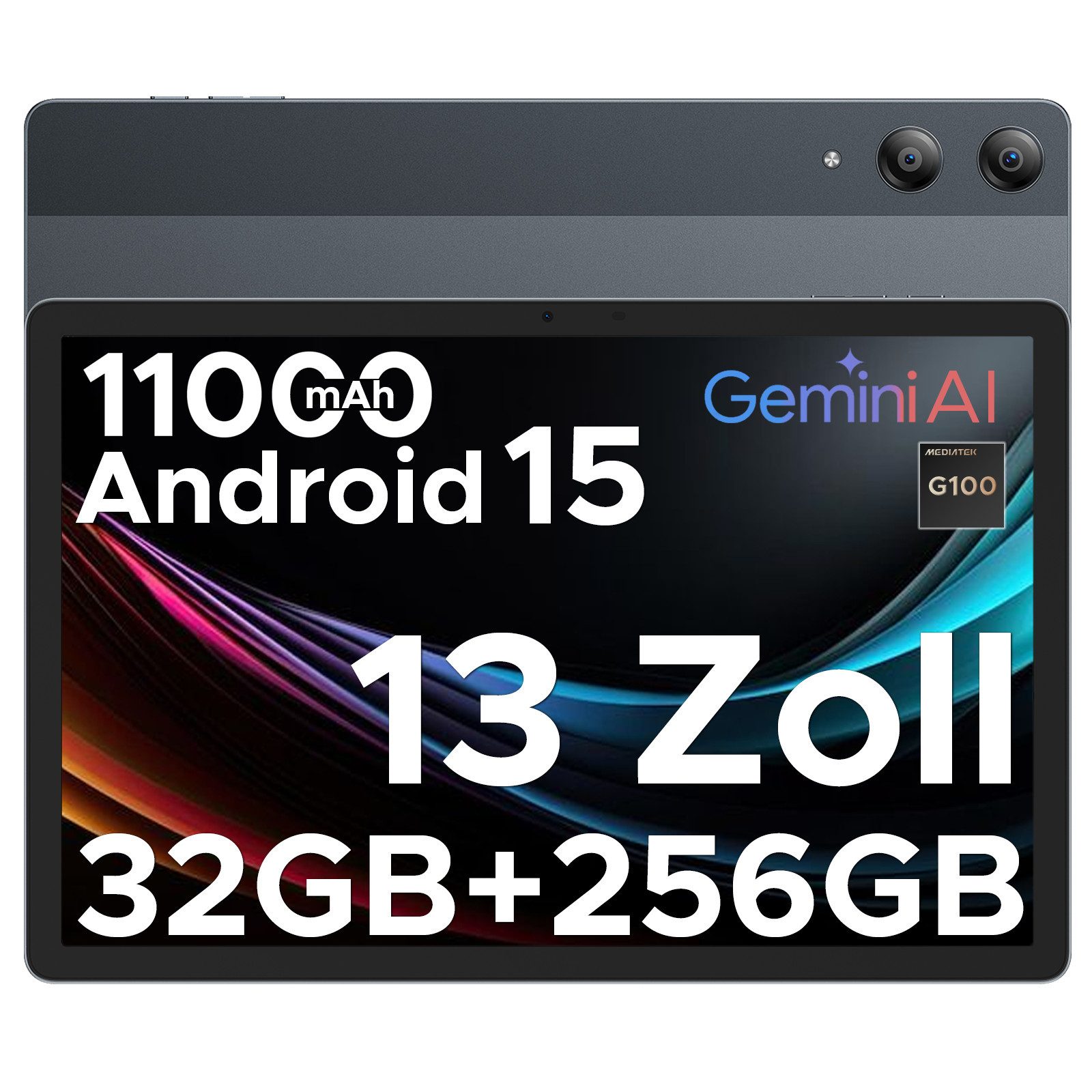 DOOGEE Tab E3 Pro Android 15 Tablet mit SIM Card Slot, 13 Zoll Tablet (13", 256 GB, Android 15, 4G, 8 GB+256 GB/2TB TF, 11000mAh 18W, FHD+ 90Hz/Face ID/OTG/GPS)