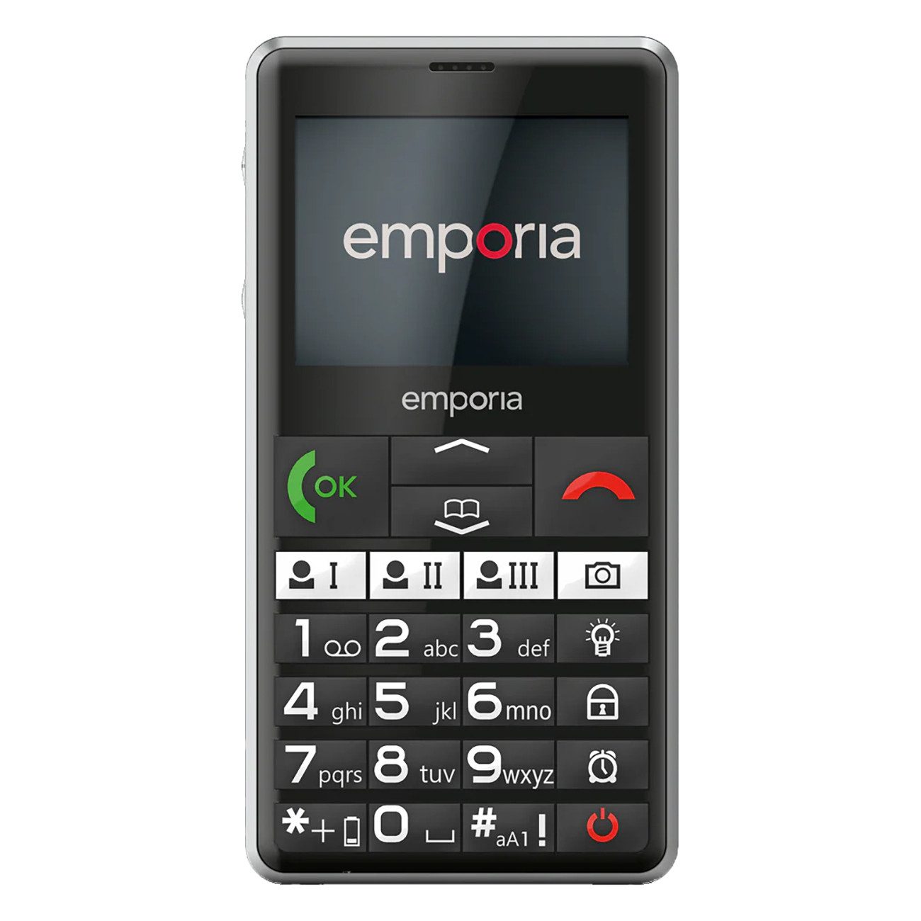 Emporia PURE-LTE (2025) Seniorenhandy (2.4 Zoll, 128 GB Speicherplatz, Schnelle Hilfe, Hörgeräte kompatibel, Spritzwasserschutz, Direkttasten)