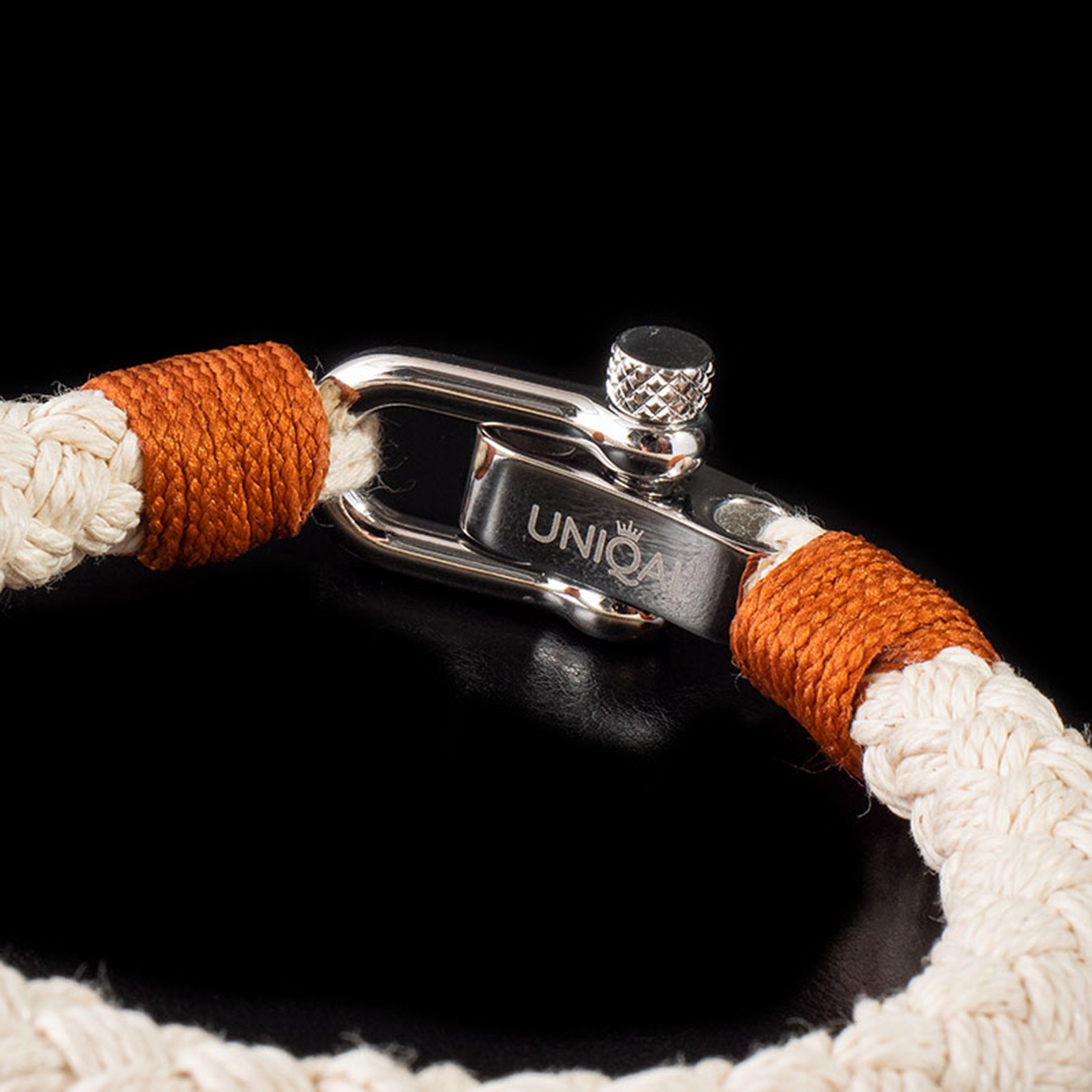 UNIQAL.de "RONA" Segeltau, Style, Armband verschluss Armband handgefertigt) aus Segeltau Schäckel Maritime Casual (Edelstahl, nautics,