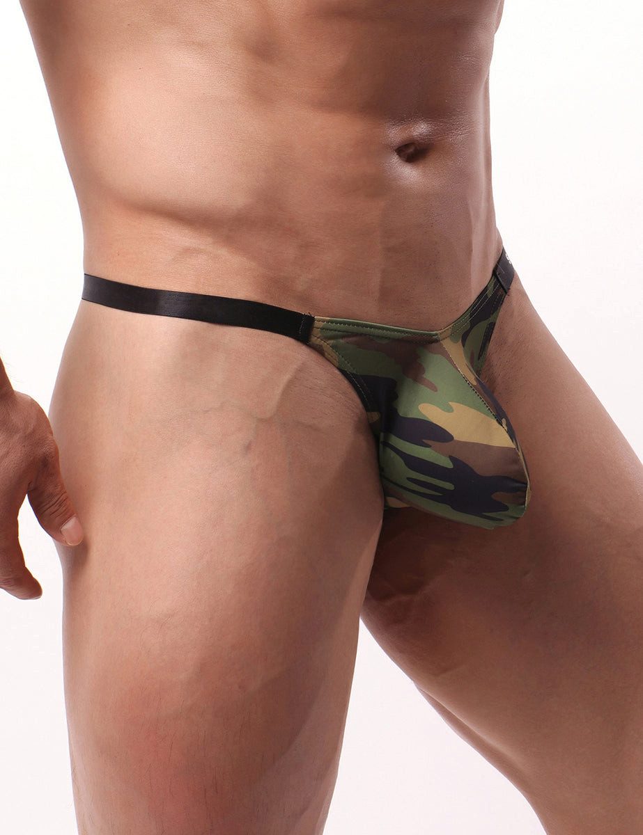 Lau-Fashion Tanga Camouflage Army String Thong – Offenes Design Micro Unterwäsche Herren