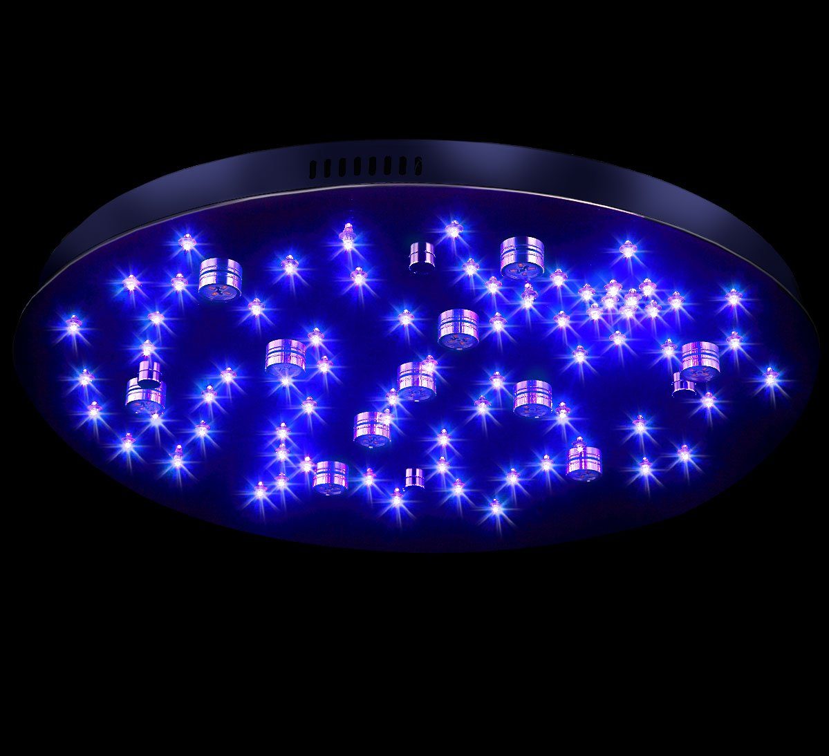 flach, LED Subbeleuchtung LED Lewima Fernbedienung Deckenleuchte Sternenhimmel Farbwechsel Deckenlampe in für XL mit Warmweiß, Stufenschaltung der Decke mit Hauptbeleuchtung Kaltweiß, Ø60cm RGB Stars, in und