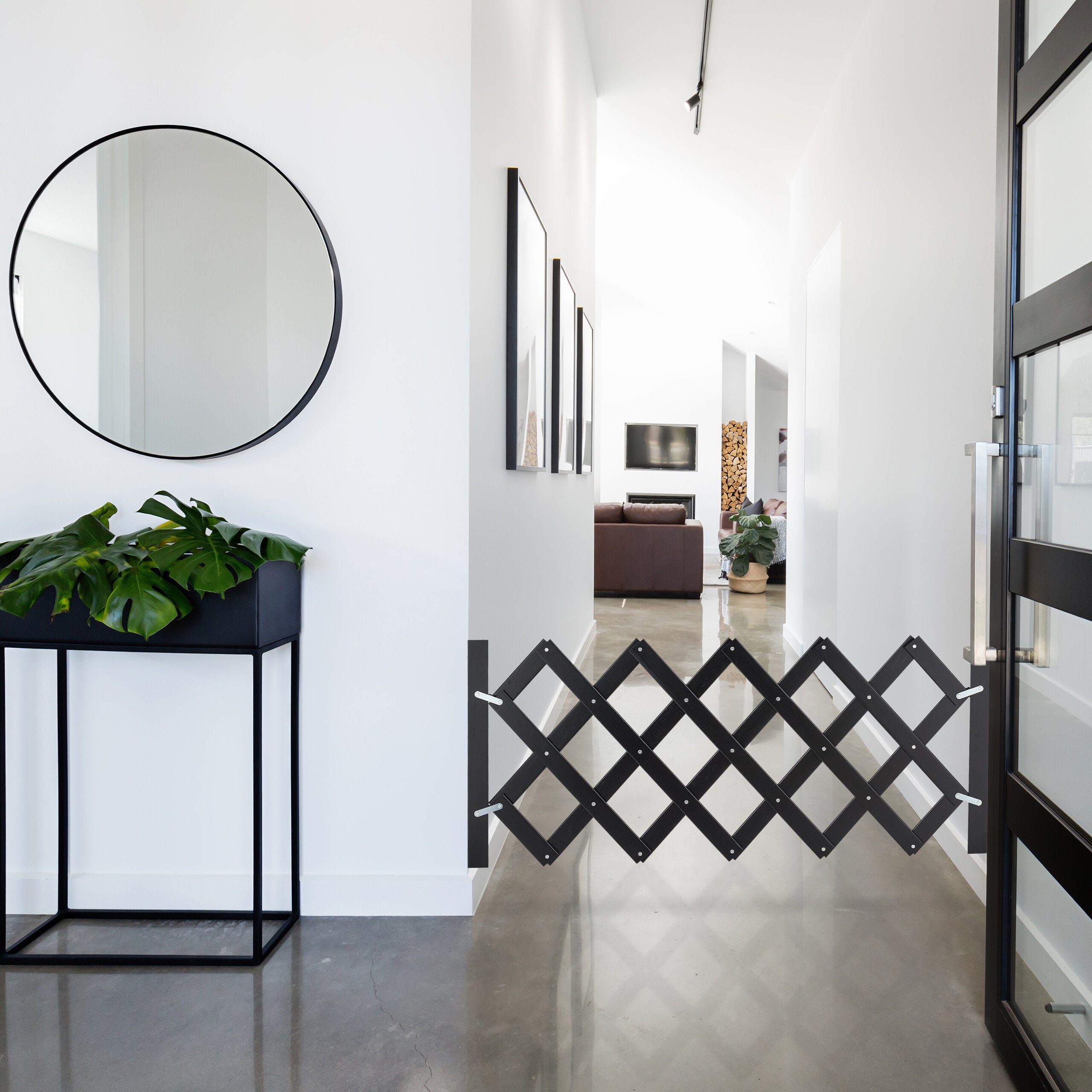 relaxdays Universalschutzgitter Ausziehbares Hundeabsperrgitter schwarz