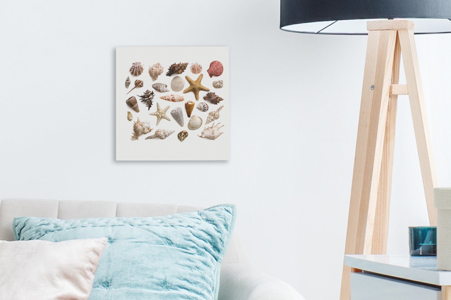 Leinwandbild Muschel - - Schlafzimmer Weiß, Bilder Seestern St), OneMillionCanvasses® für Leinwand Wohnzimmer (1