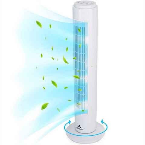 AERSON Turmventilator Ventilator mit Ozillation 76 cm, Tower Fan - 45 W, Standventilator mit 3 Stufen, mit Timerfunktion