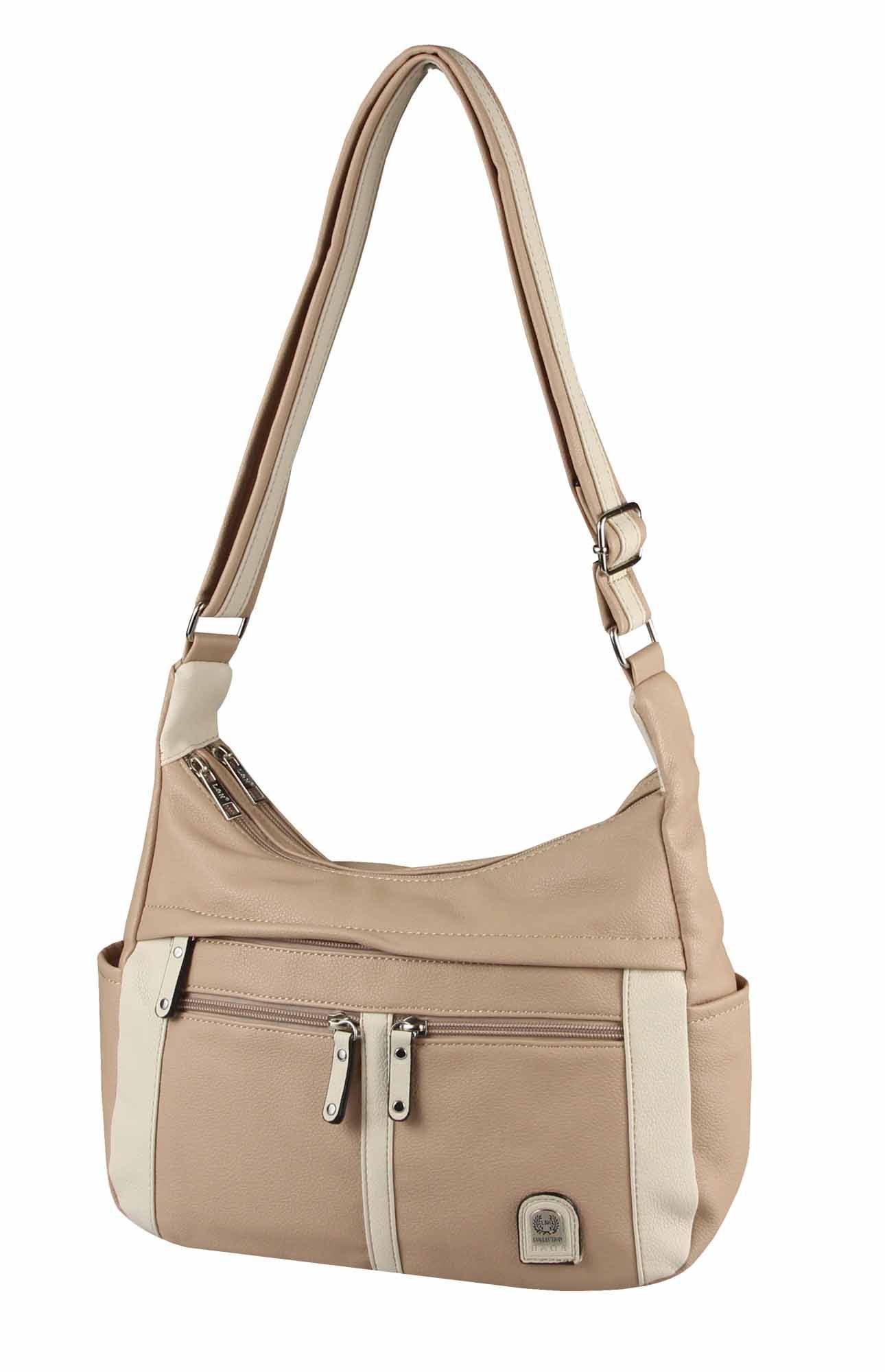 ITALYSHOP24 Schultertasche Damen Tasche Vintage Shopper Umhängetasche Handtasche CrossOver Reise, Crossbody Leder Optik Reisetasche Henkeltasche City Bag Beuteltasche