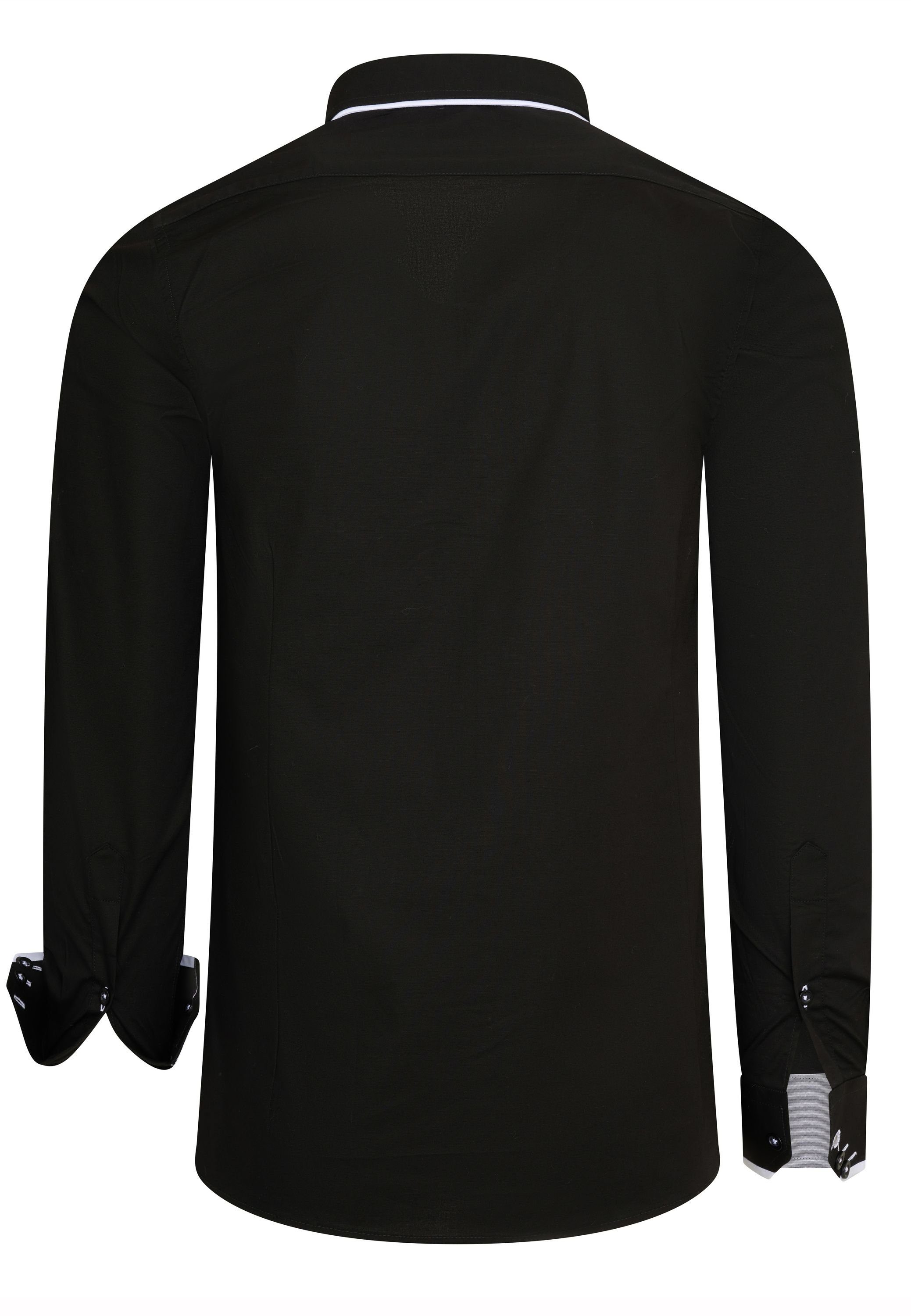 Rusty Neal Langarmhemd mit aufwendigen Knopf-Design günstig online kaufen