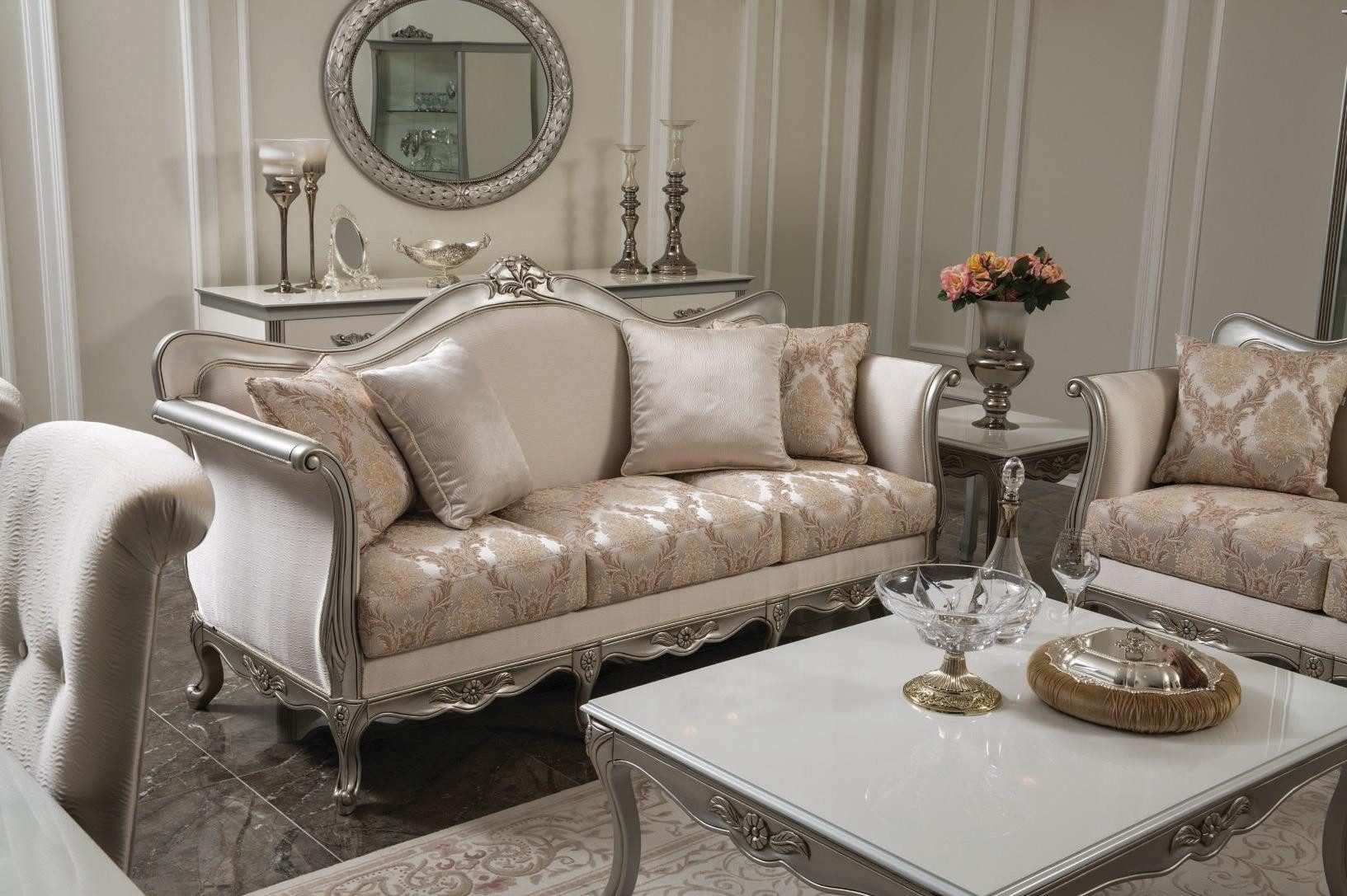 Xlmoebel 3-Sitzer Luxuriöses Textil-Sofa für drei Personen - Designer-Möbel, Hergestellt in Europa