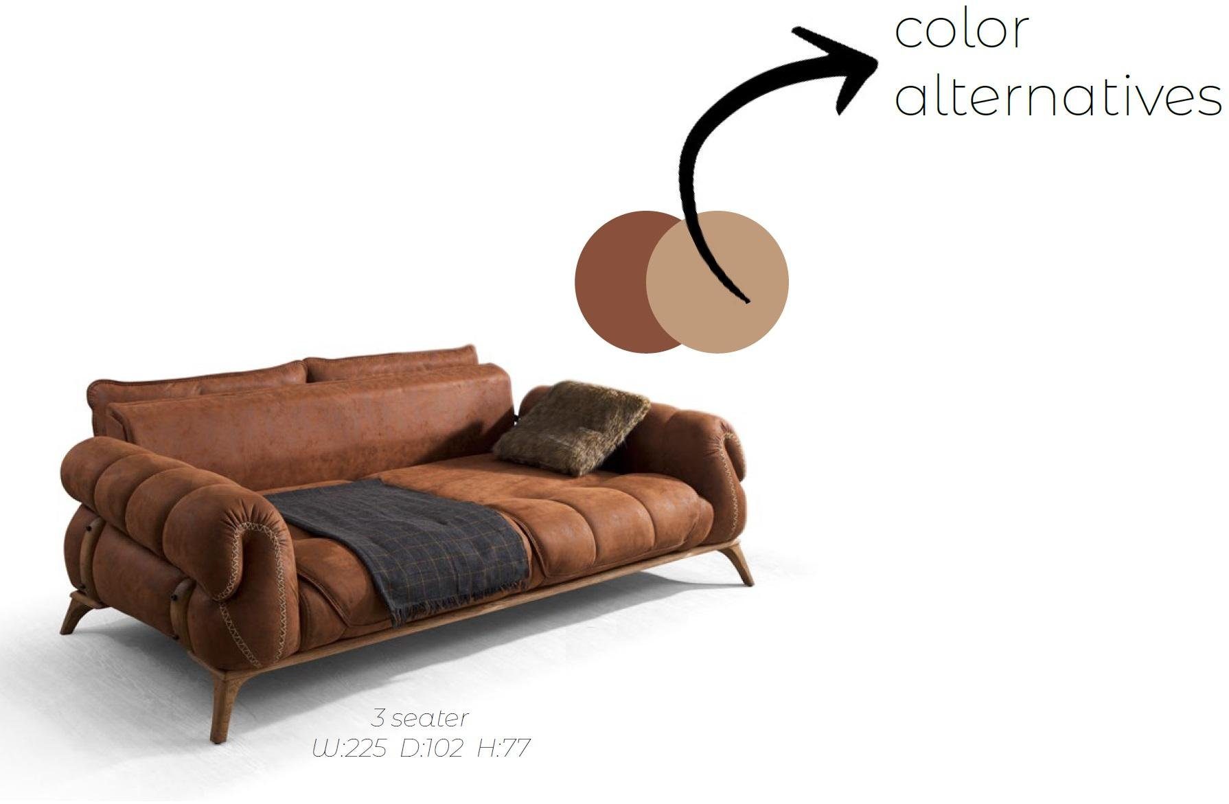 Neu, Wildleder Sofa Optik in JVmoebel Couchen Sofa Couch Design Braune Europe Made Dreisitzer Sofas