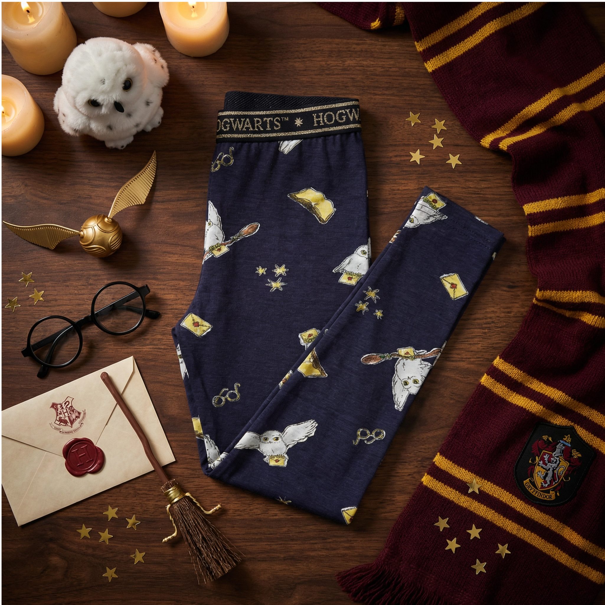 Harry Potter Leggings Harry Potter Hogwarts Hedwig Mädchen Kinder Leggings Hose Gr. 104 bis 134