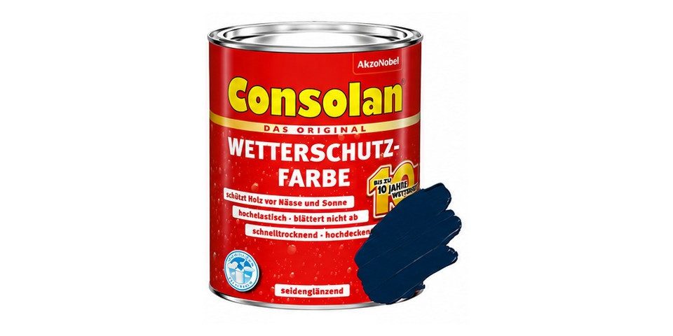 Consolan  Holzschutzlasur Consolan Wetterschutz-Farbe 0,75 L nachtblau