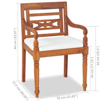 furnicato Garten-Essgruppe 4-tlg. Garten-Lounge-Set mit Auflagen Massivholz Teak