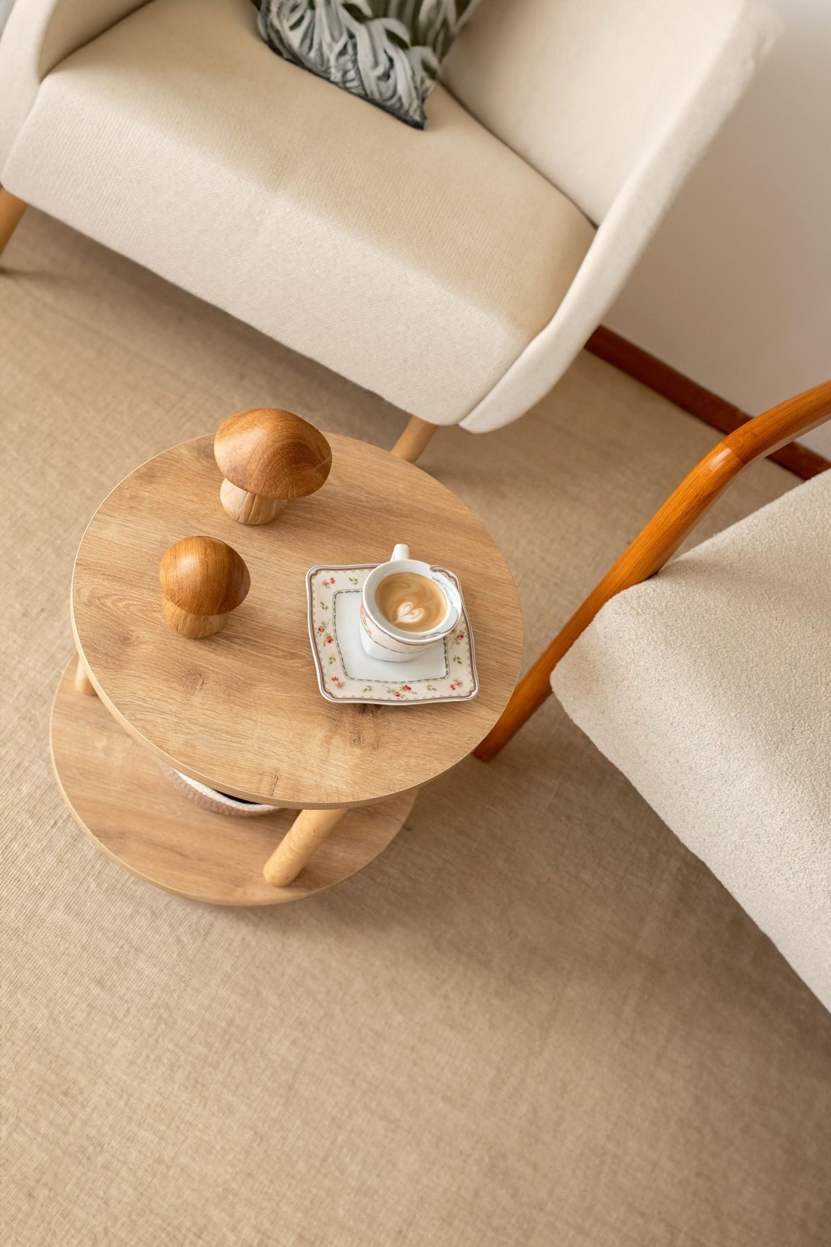 en.casa Beistelltisch (1-St), Nachttisch mit zwei Ablagen 40 x 140 x 45 cm Natur 89860583