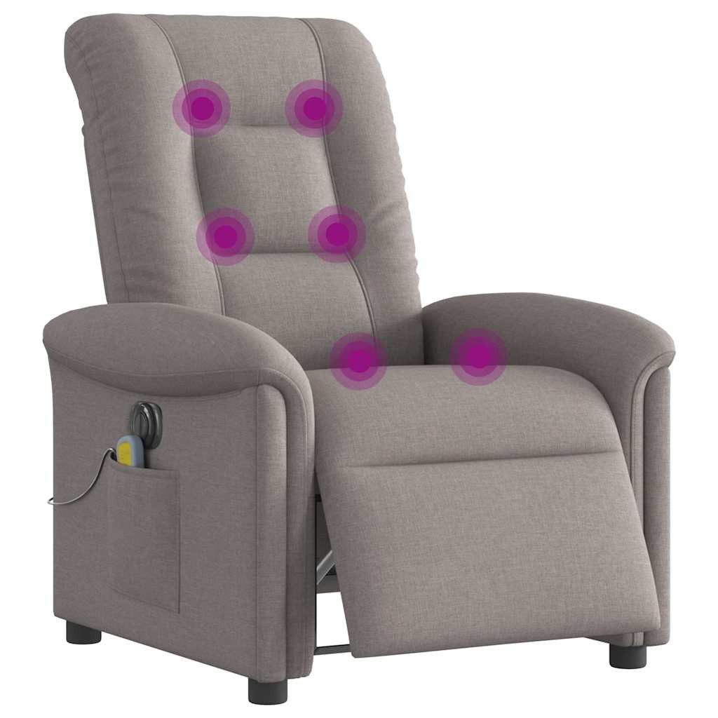 vidaXL Sessel Massagesessel Elektrisch Taupe Stoff günstig online kaufen