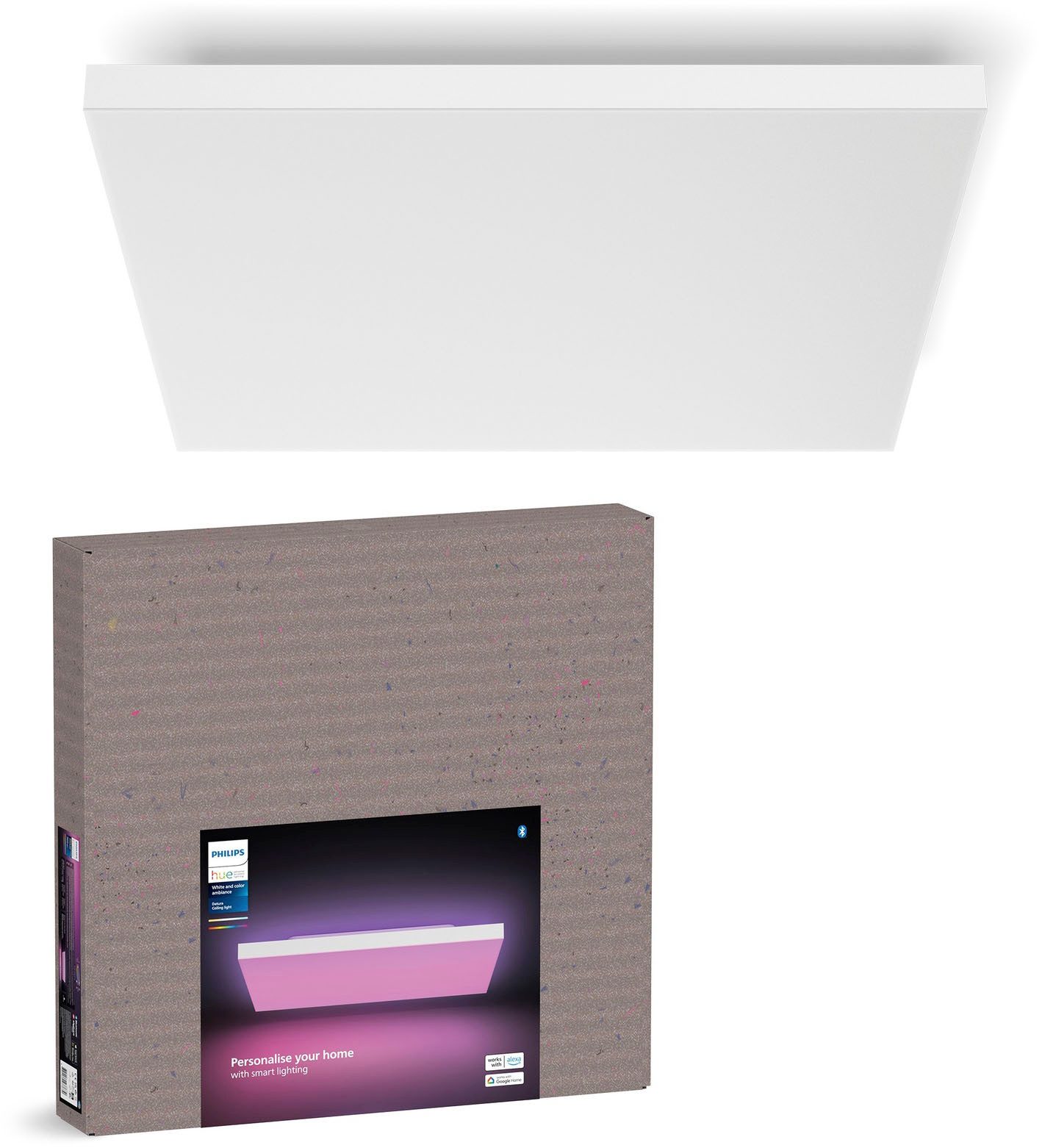 Philips Hue Deckenleuchte White & Color Ambiance Datura 600 x 600mm, LED fest integriert, Farbwechsler