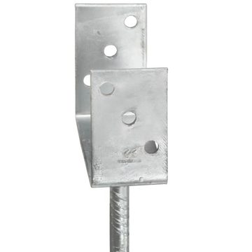 vidaXL Einschlagbodenhülse Pfostenträger 6 Stk Silbern 12630 cm Verzinkter Stahl