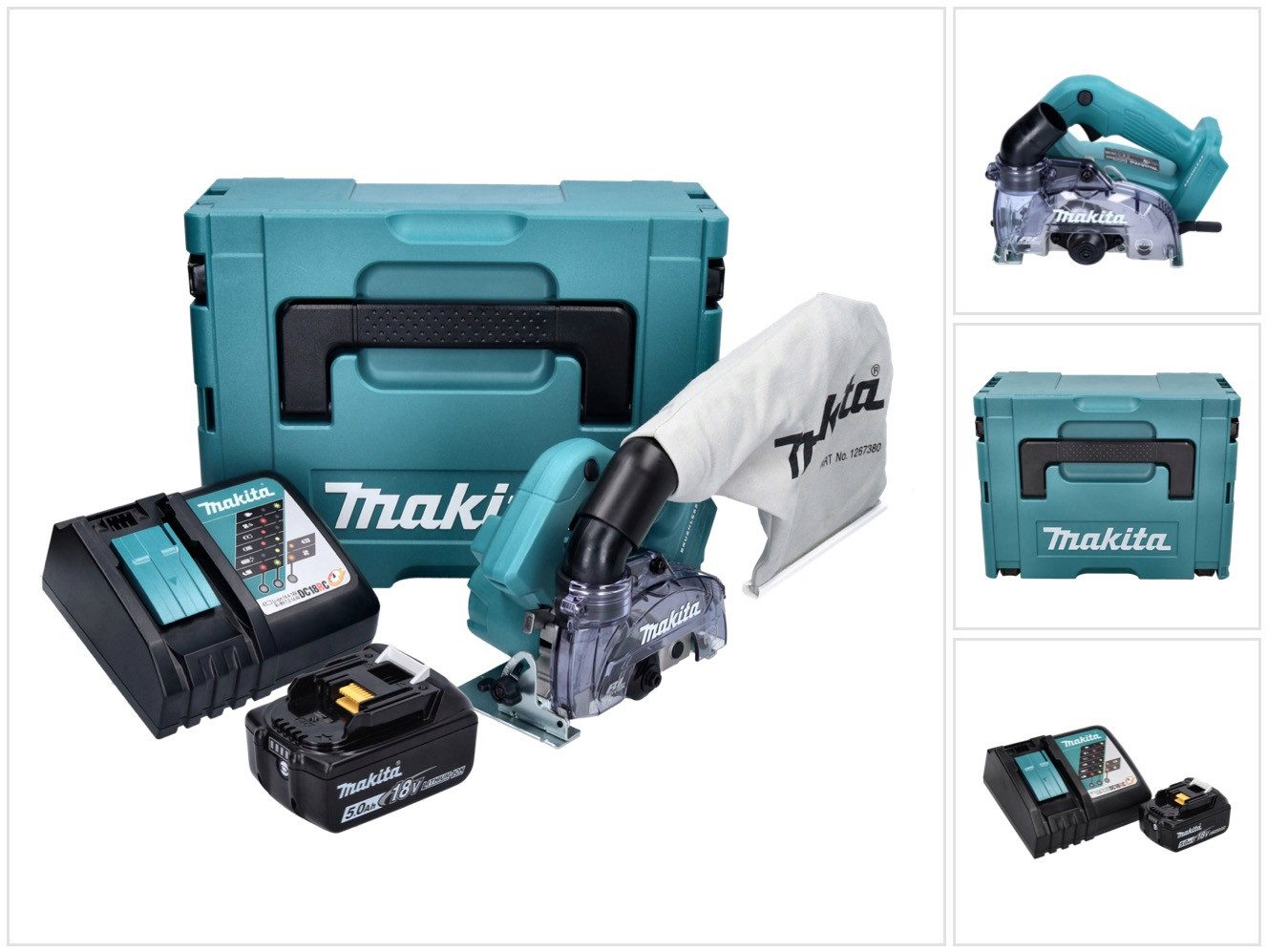 Makita Akku-Trennschleifer DCC 500 RT1J Akku Diamantschneider 18 V 125 mm Brushless + 1x Akku 5