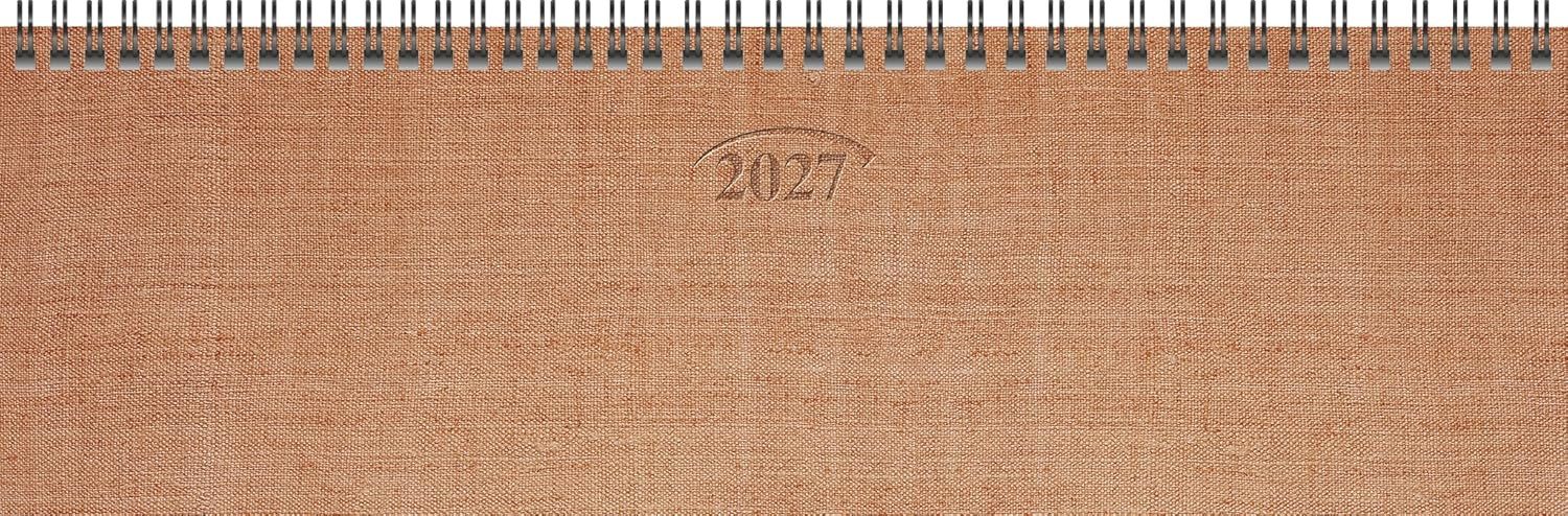 BRUNNEN Querkalender BRUNNEN Querterminbuch Mod. 771 2027, 326×102 mm, Karton, kupfer