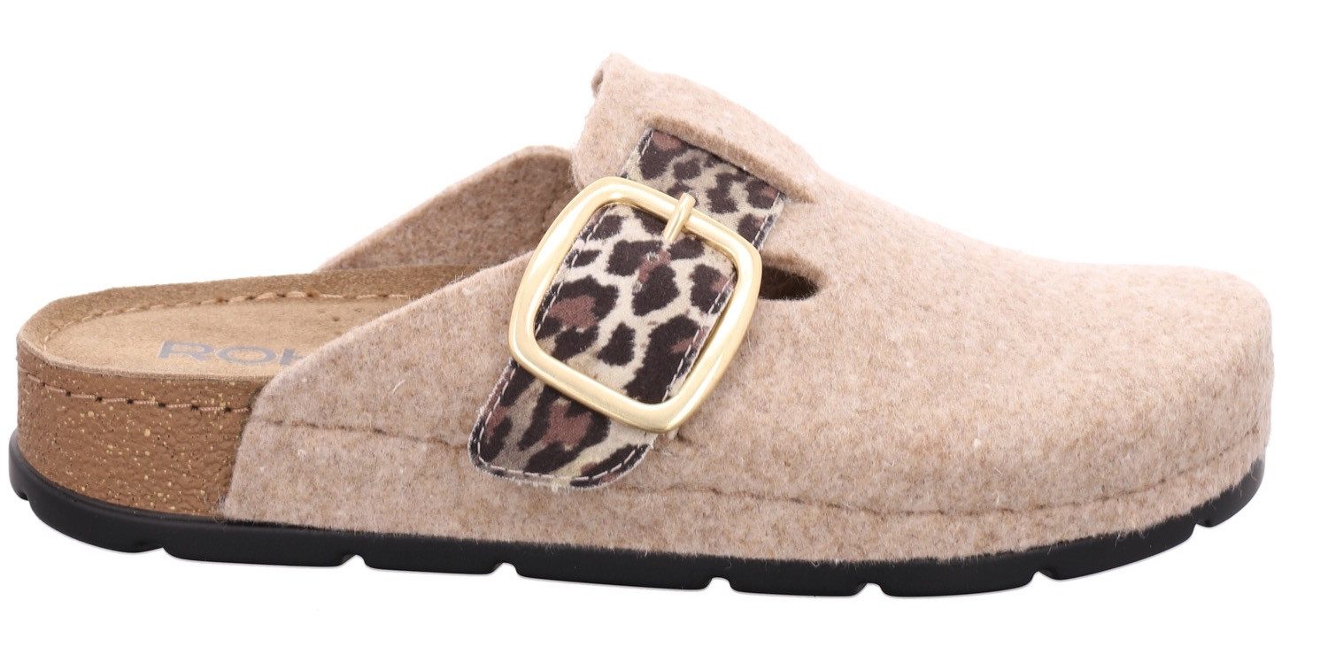 Rohde SOAVE Pantoffel Hausschuh, Filz Clog, Homeslipper mit Plateausohle