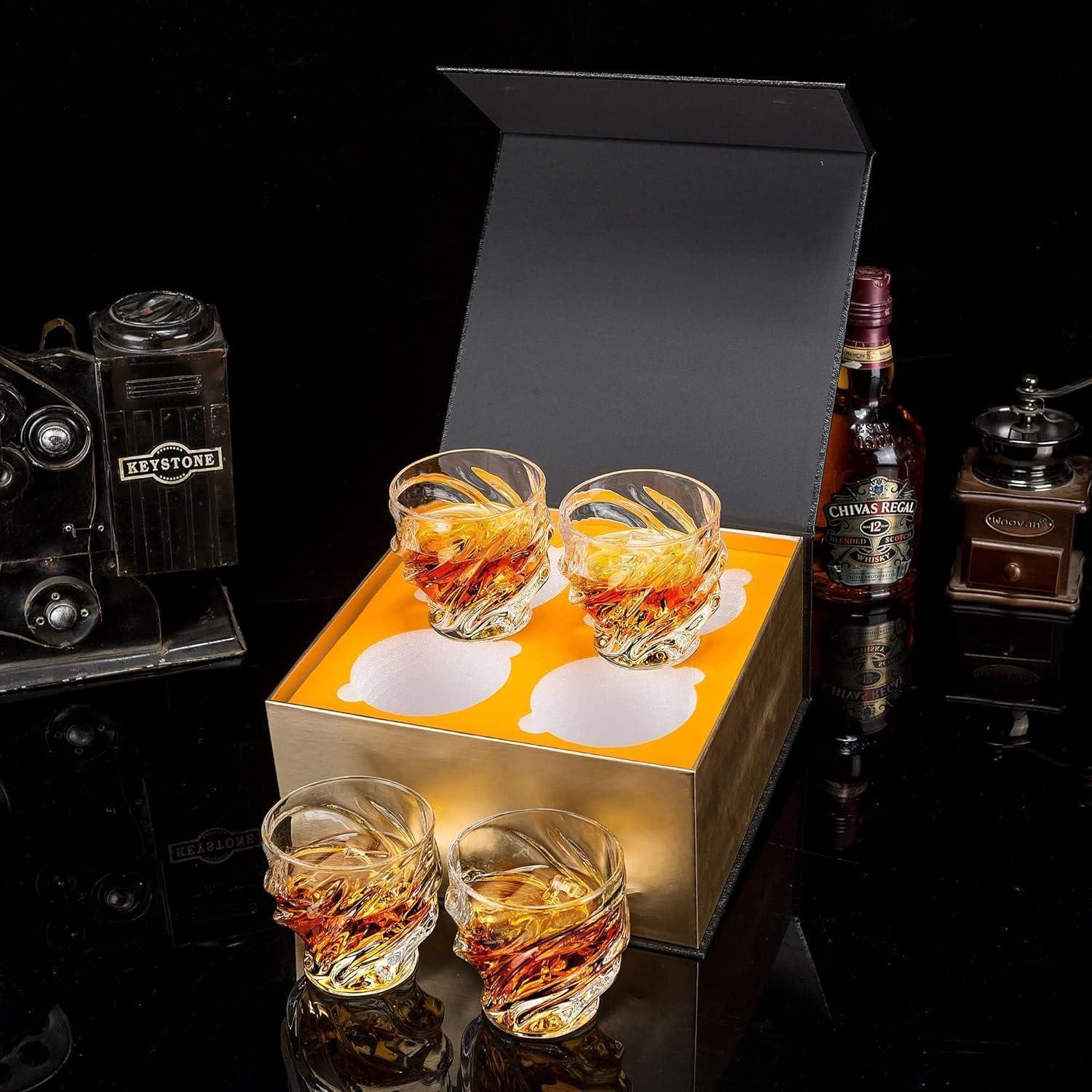 LuxusKollektion Whiskyglas Whisky Gläser Bleifrei Kristallglas 4-teilig 260ml Luxus Geschenk