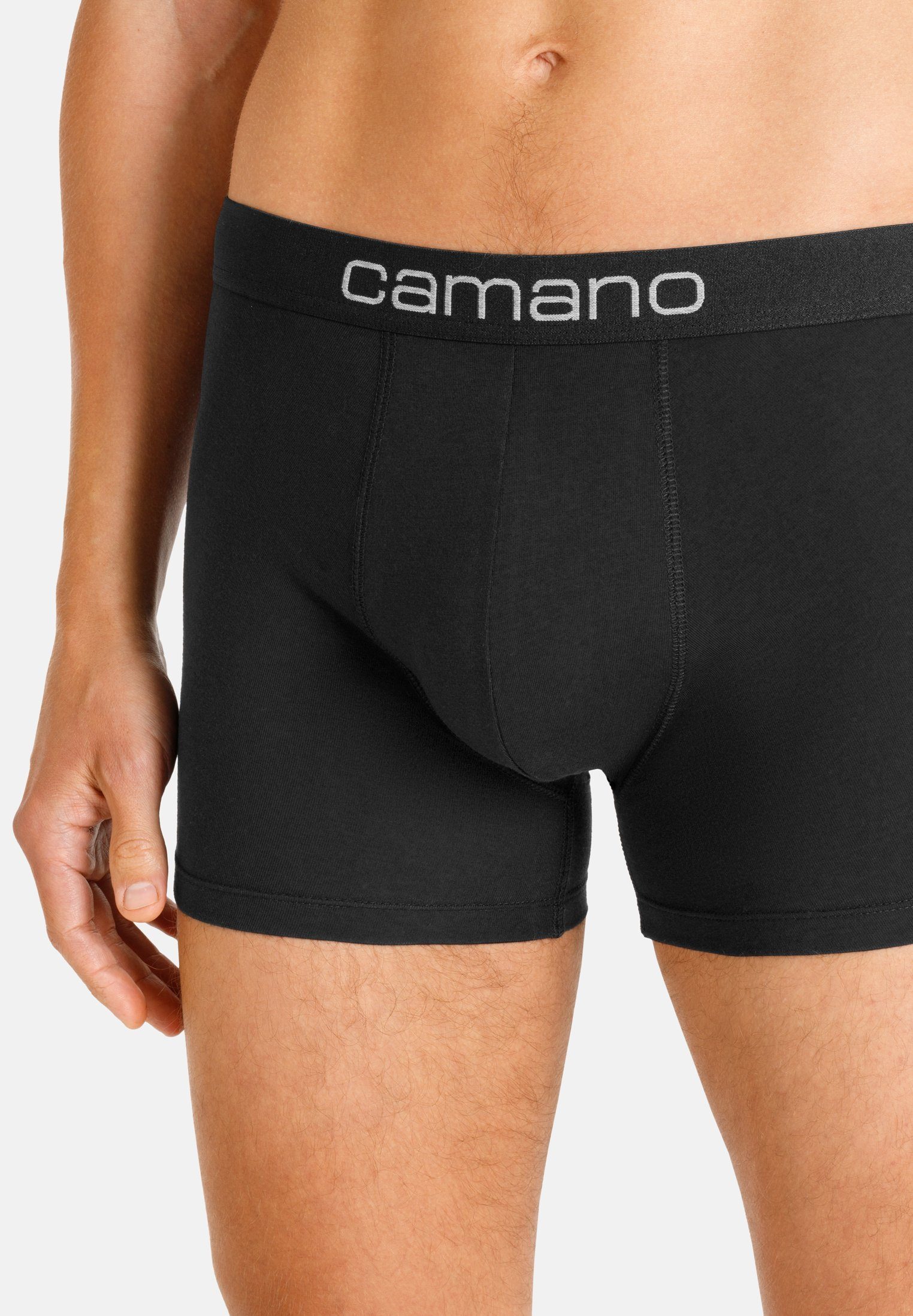 Camano schwarz nachhaltigerer mit (BCI) Baumwolle (2-St) grau, Comfort Pack 2er Boxershorts