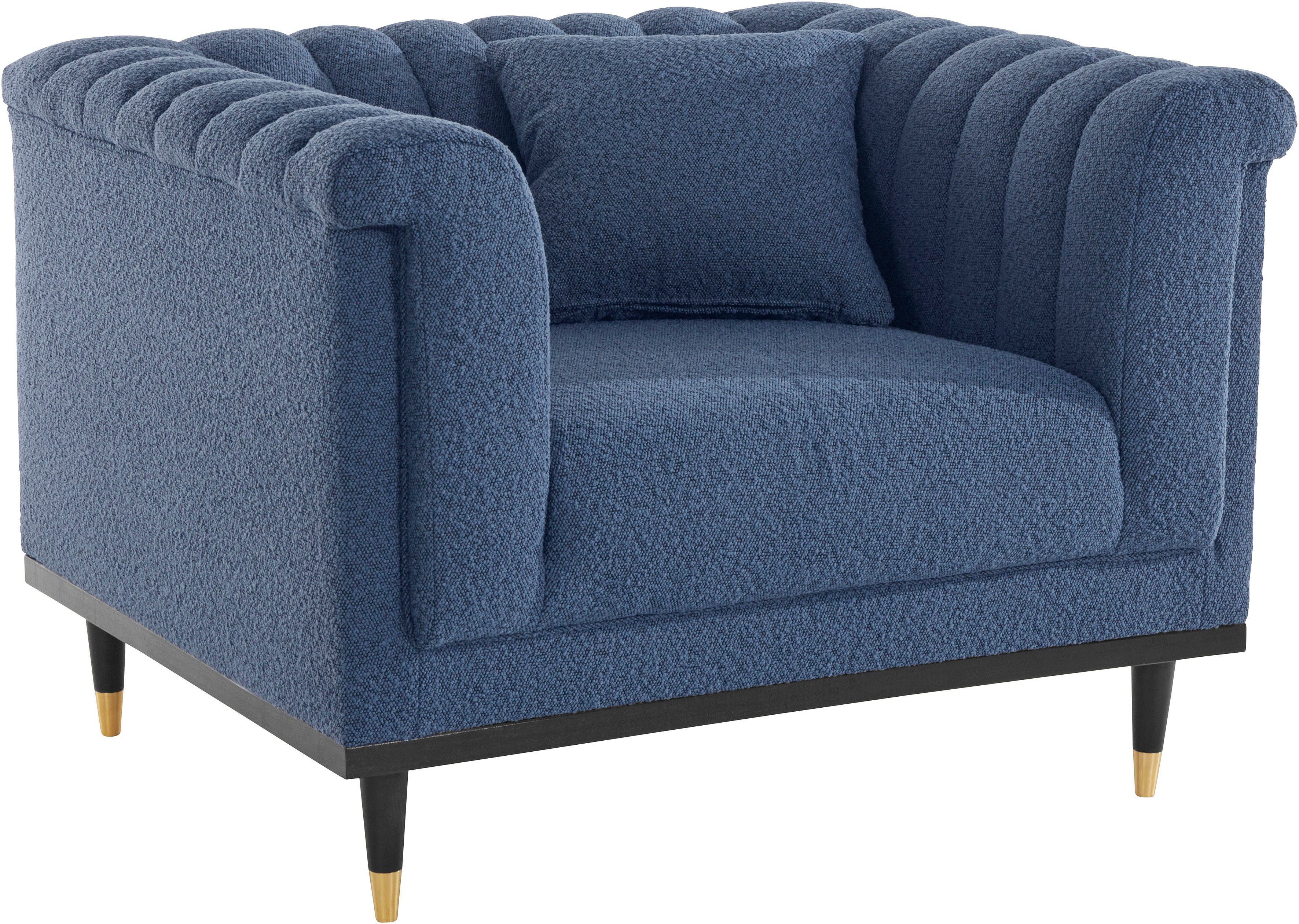 Home affaire Cocktailsessel Chamby New Sessel, im Bouclé-Strukturbezug mit Steppung im Lehnenbereich