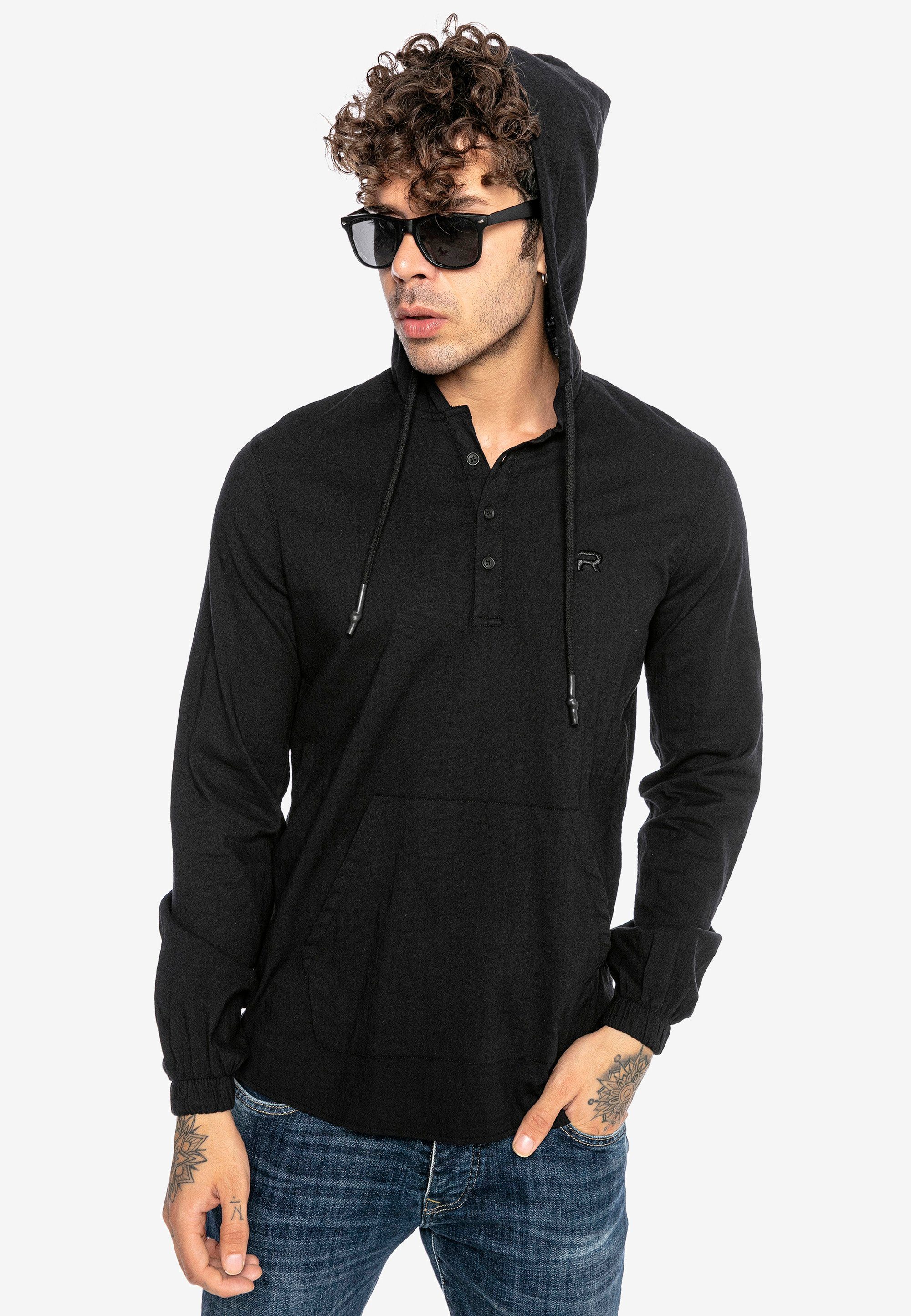 RedBridge Kapuzensweatshirt Manchester im modischen Hemd-Stil