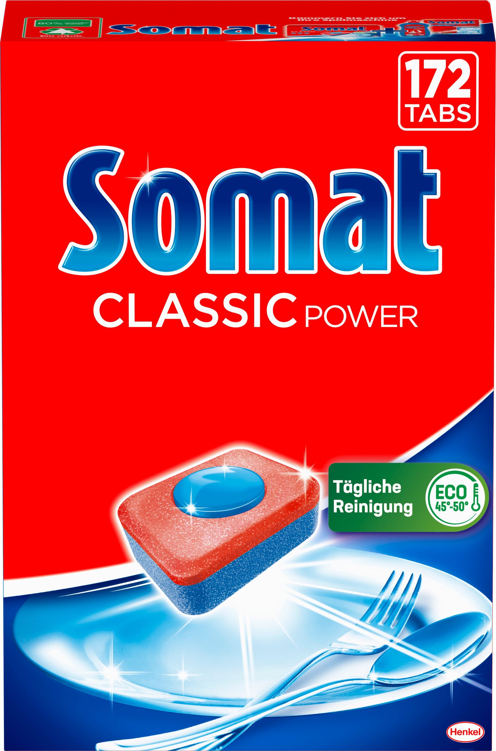 Somat Classic Power 172 AW Spülmaschinentabs (Packung, [- mit Fettlösekraft für kraftvolle Reinigung für strahlend sauberes Geschirr sogar bei niedrigen Temperaturen)