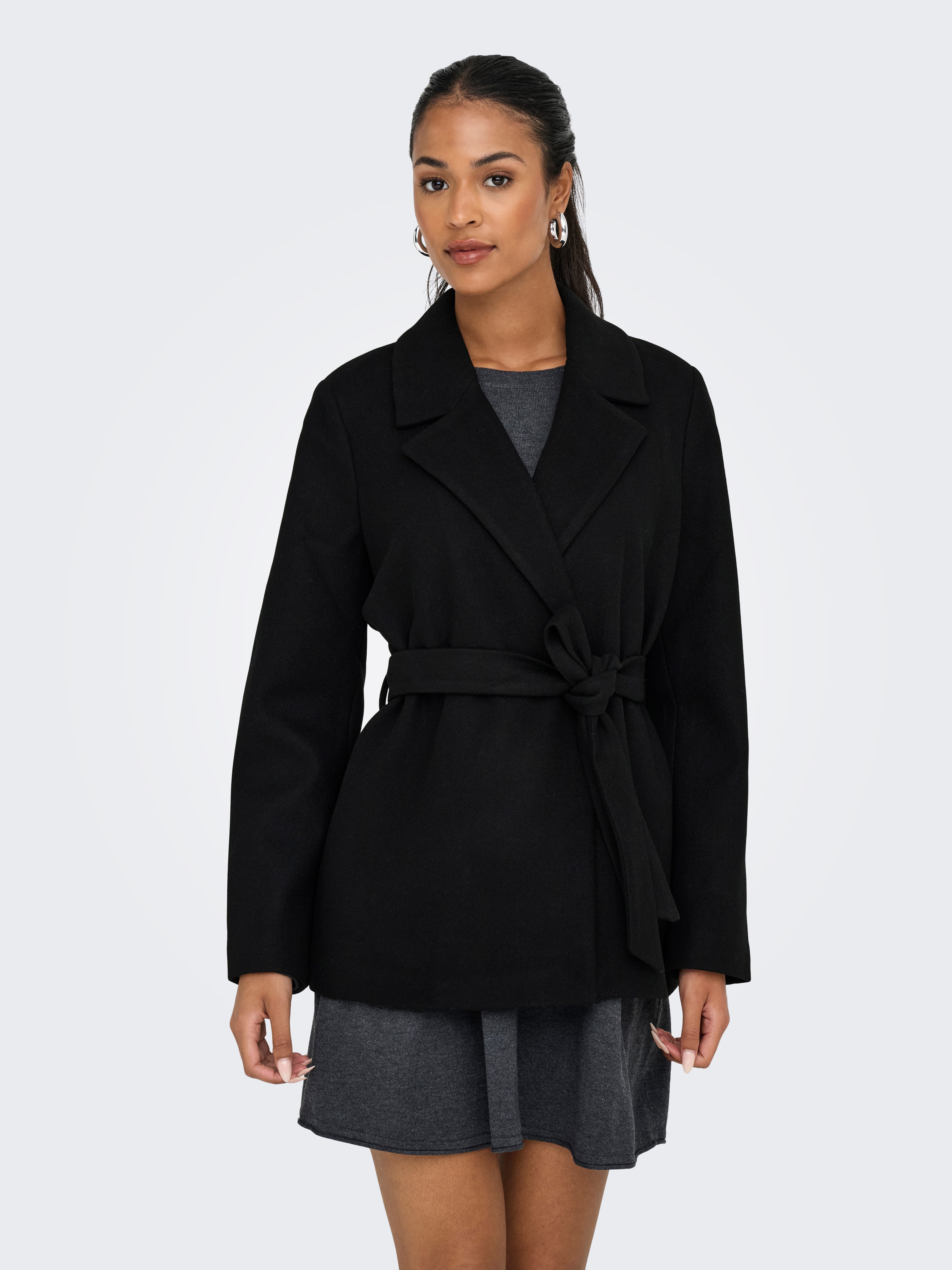 ONLY Kurzmantel ONLALVILDA LIFE SHORT WRAP COAT OTW Kunstfaser