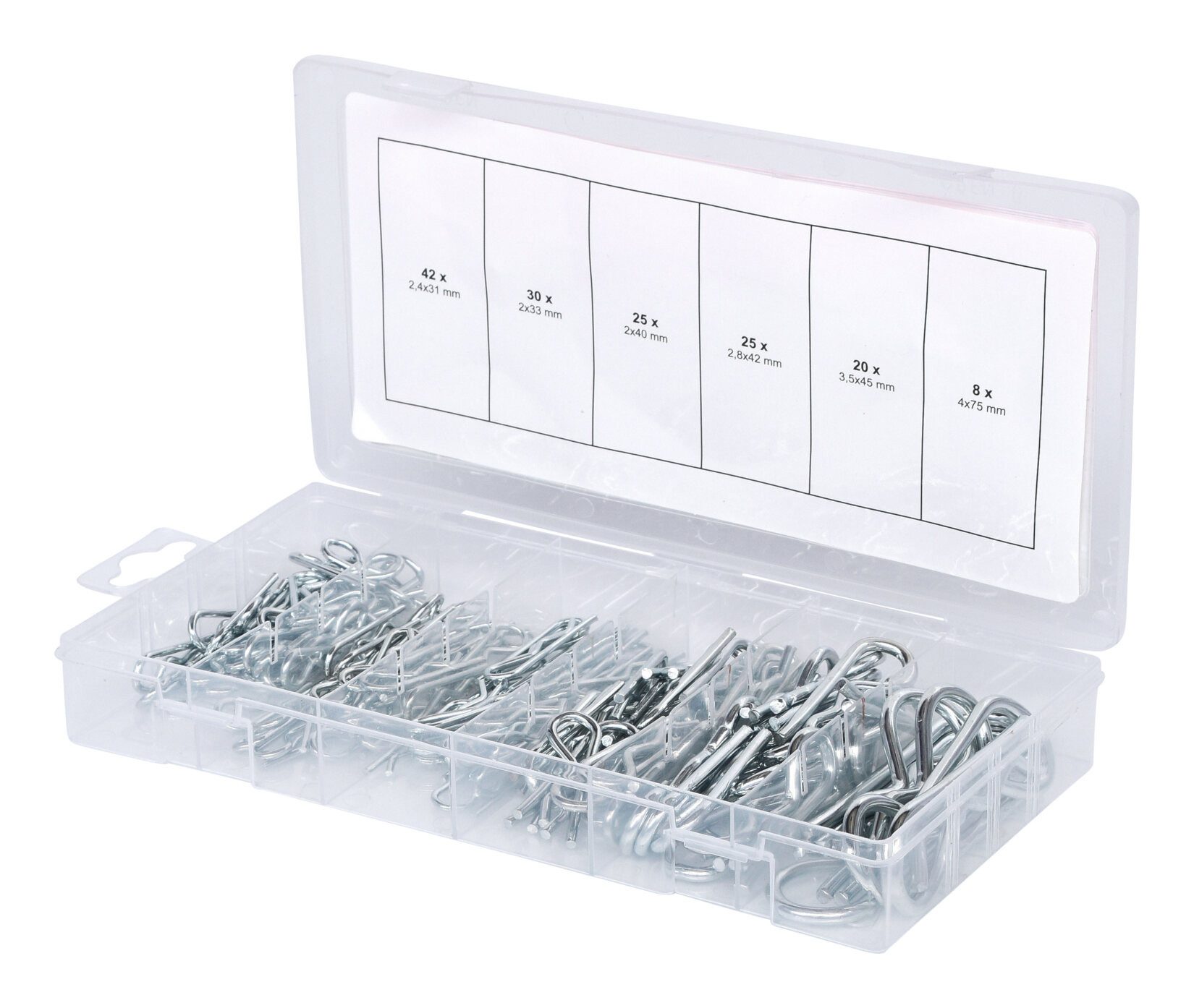 KS Tools Federsplint, (150-tlg), Sortiment, 1,8 x 33 - 3,9 x 75, 150-teilig