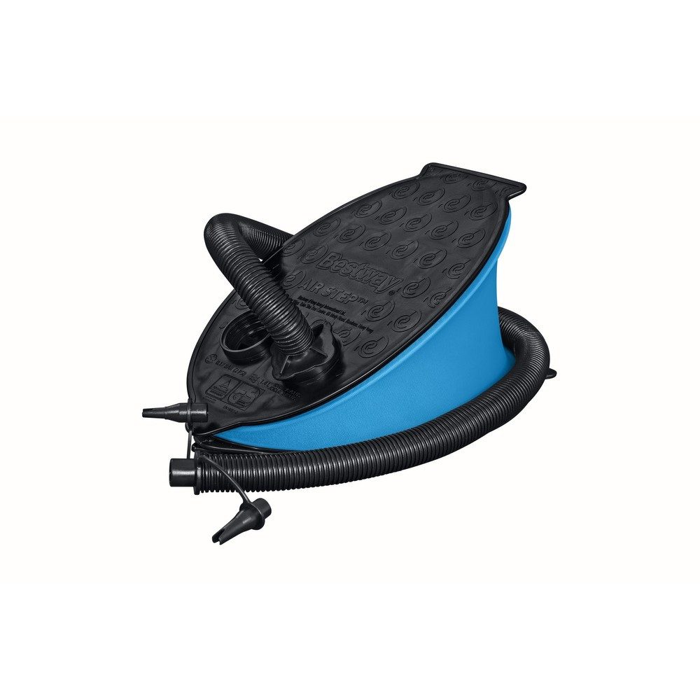 BESTWAY Fußpumpe Luftpumpe Balgpumpe Tretpumpe (Spar-Set, 1-tlg., 28 x 19 cm kompakt), 3 Düsen, 1,4 l/Hub, Aufblasen & Ablassen