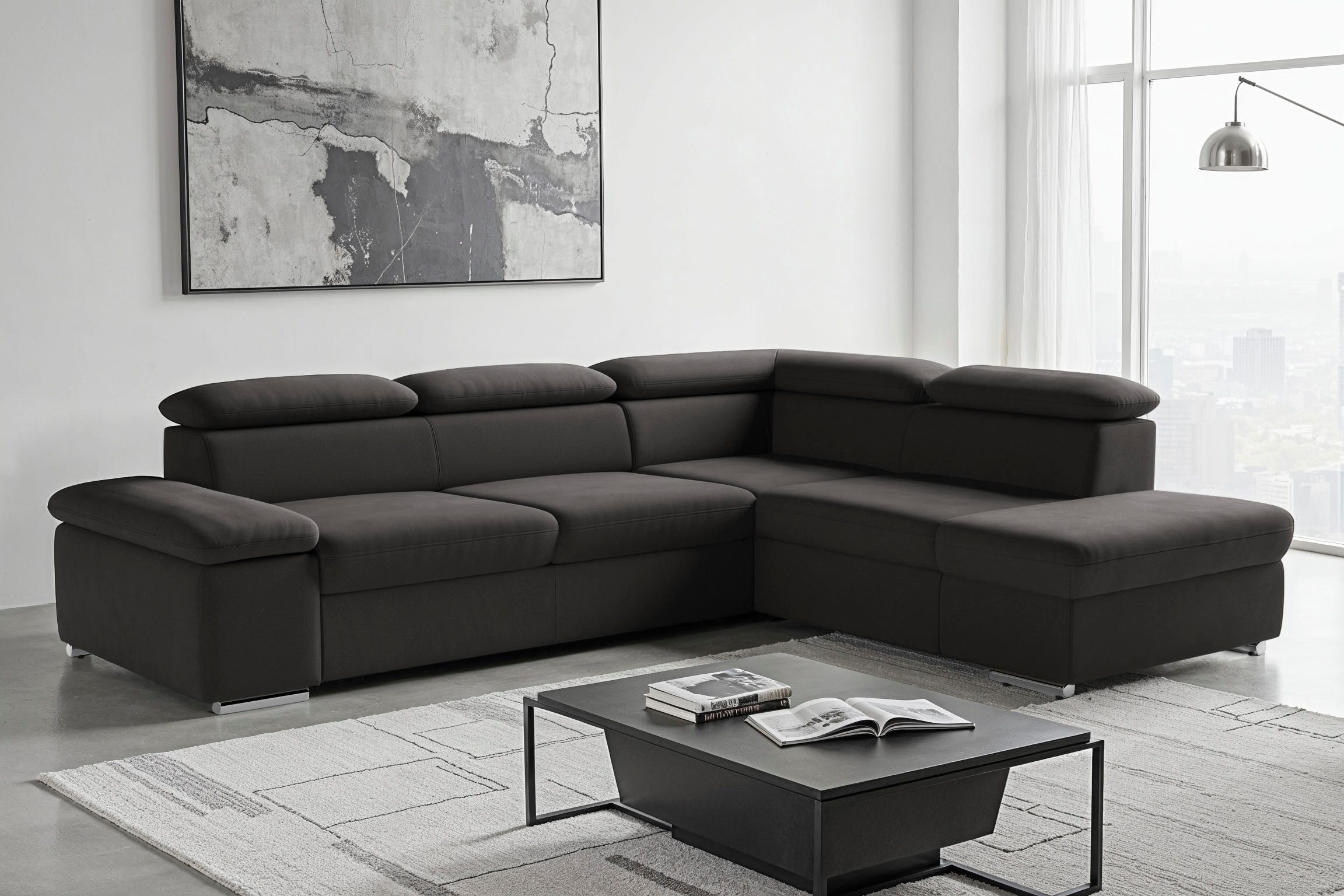 sit&more Ecksofa Valentine L-Form, B: 272 cm, mit Arm- & Kopfteilverstellung, optional mit Bettfunktion